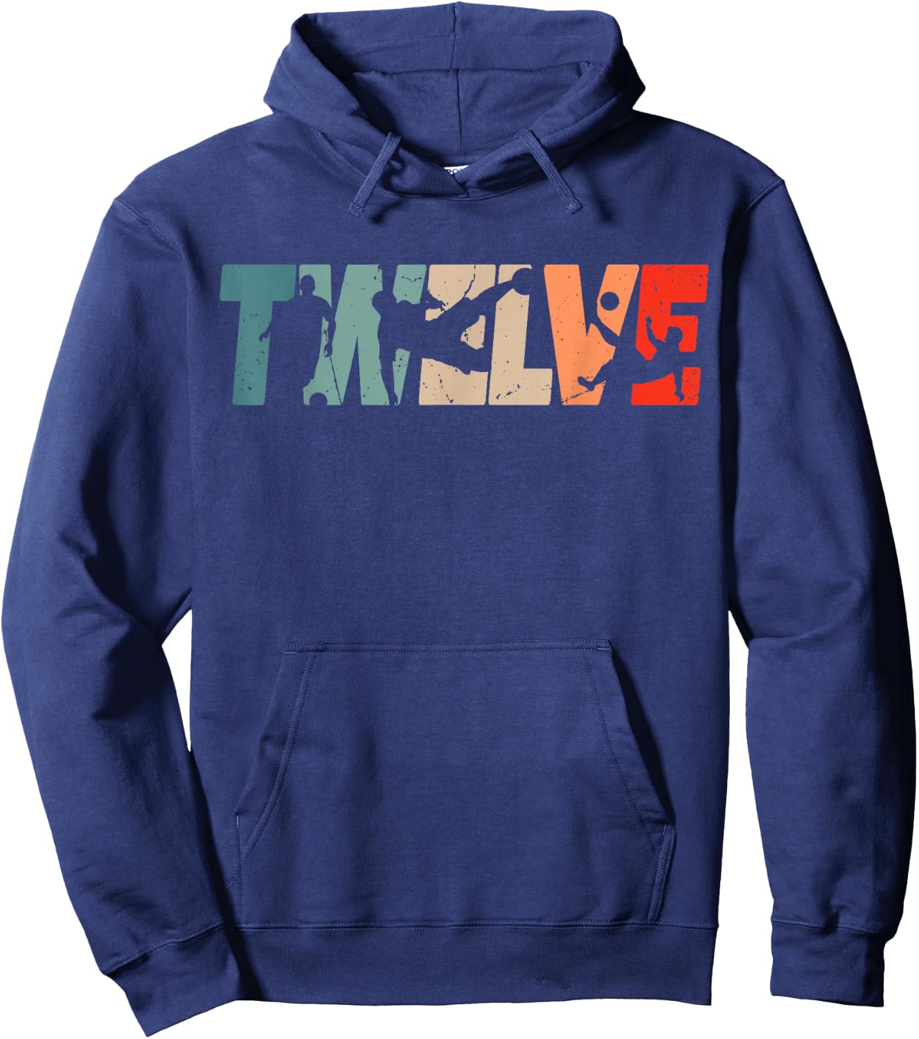 12. Geburtstag Retro Fußball 12 Jahre alt Junge Mädchen Hoodie - Hoodie | Navy