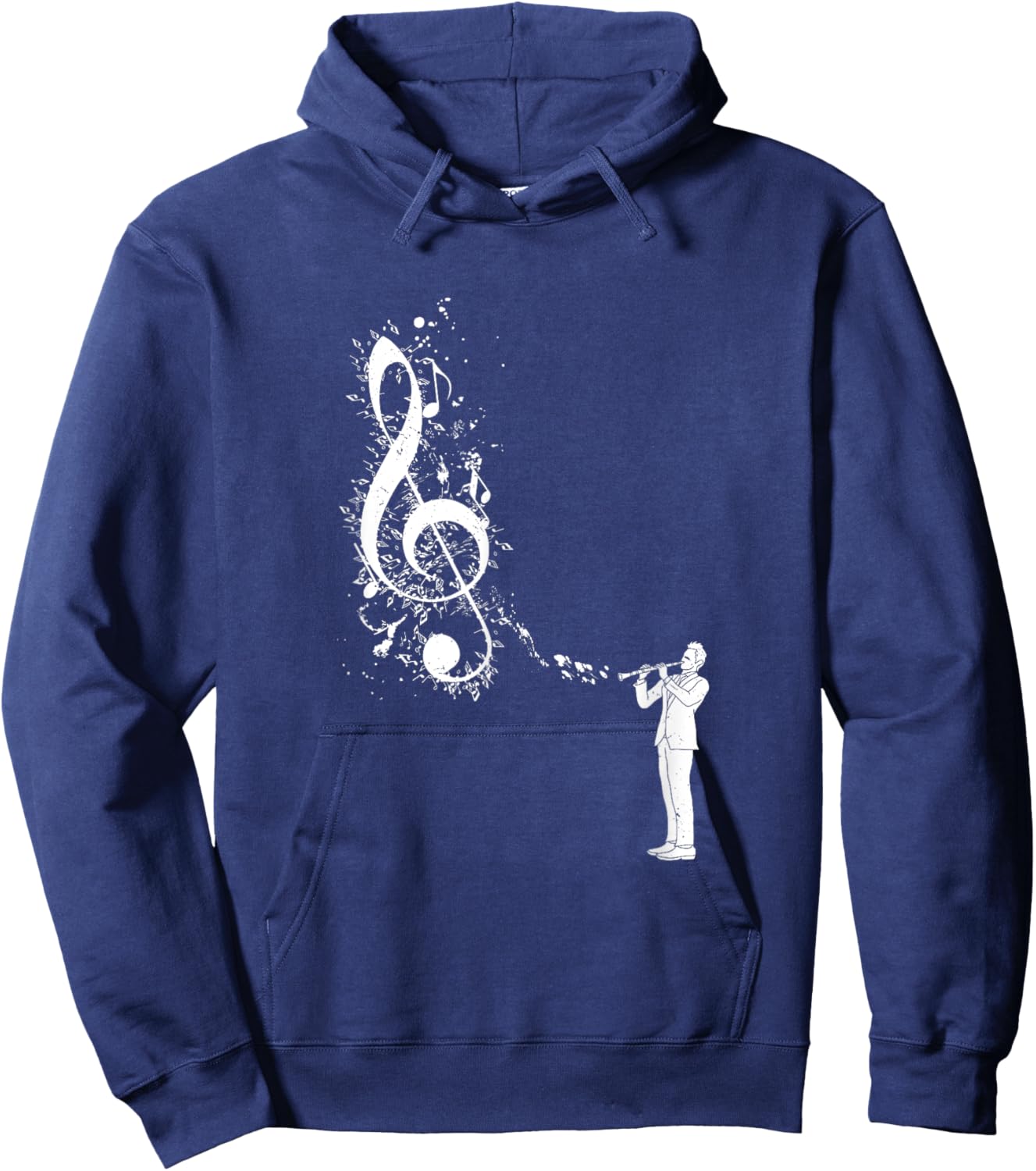 Clarinet Instrument Player Musical Note Clarinetist , Black, S Hoodie - Hoodie | Navy