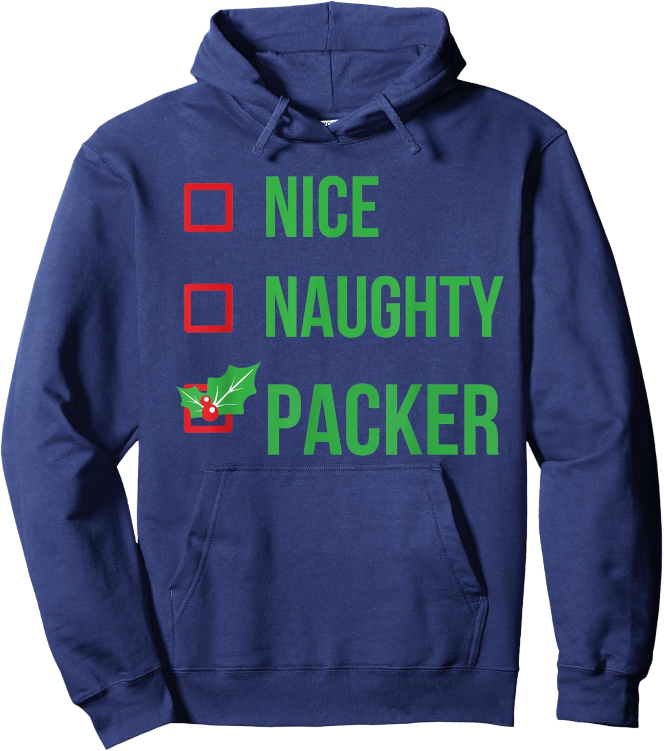 Packer Funny Pajama Christmas Hoodie - Hoodie | Navy