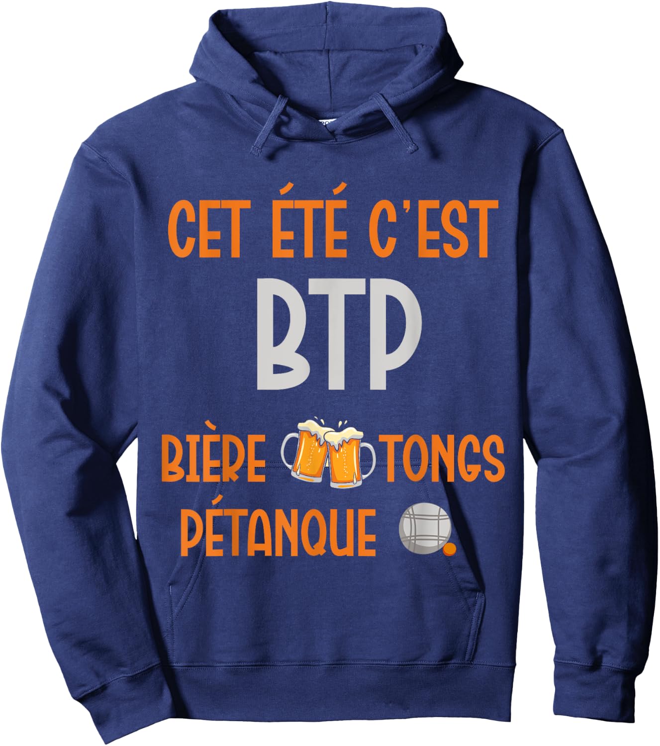 Gift humour summer man aperitif beauf beers flip flops petanque Hoodie - Hoodie | Navy