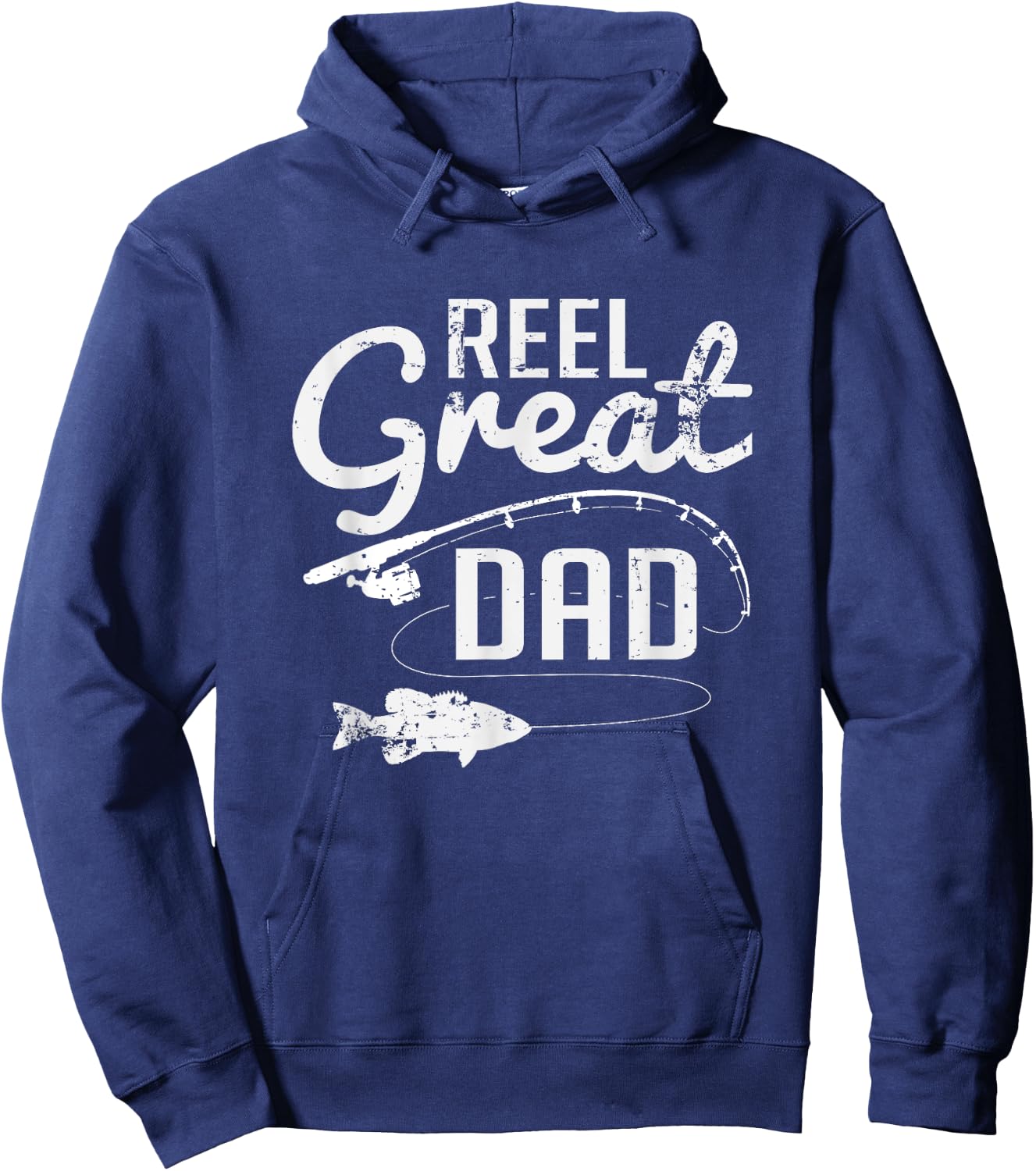 Reel Great Dad Cute Fishing Father's Day Hoodie - Hoodie | Navy