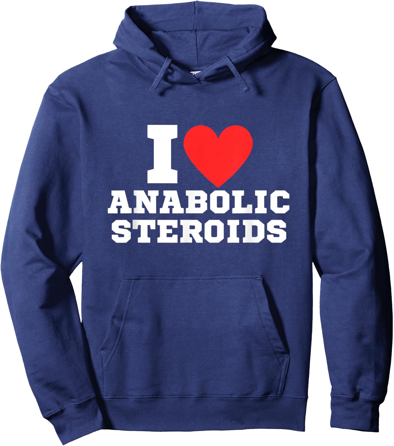 I Love Tren Anabolic Steroids | Funny Gym , Black, S Hoodie - Hoodie | Navy