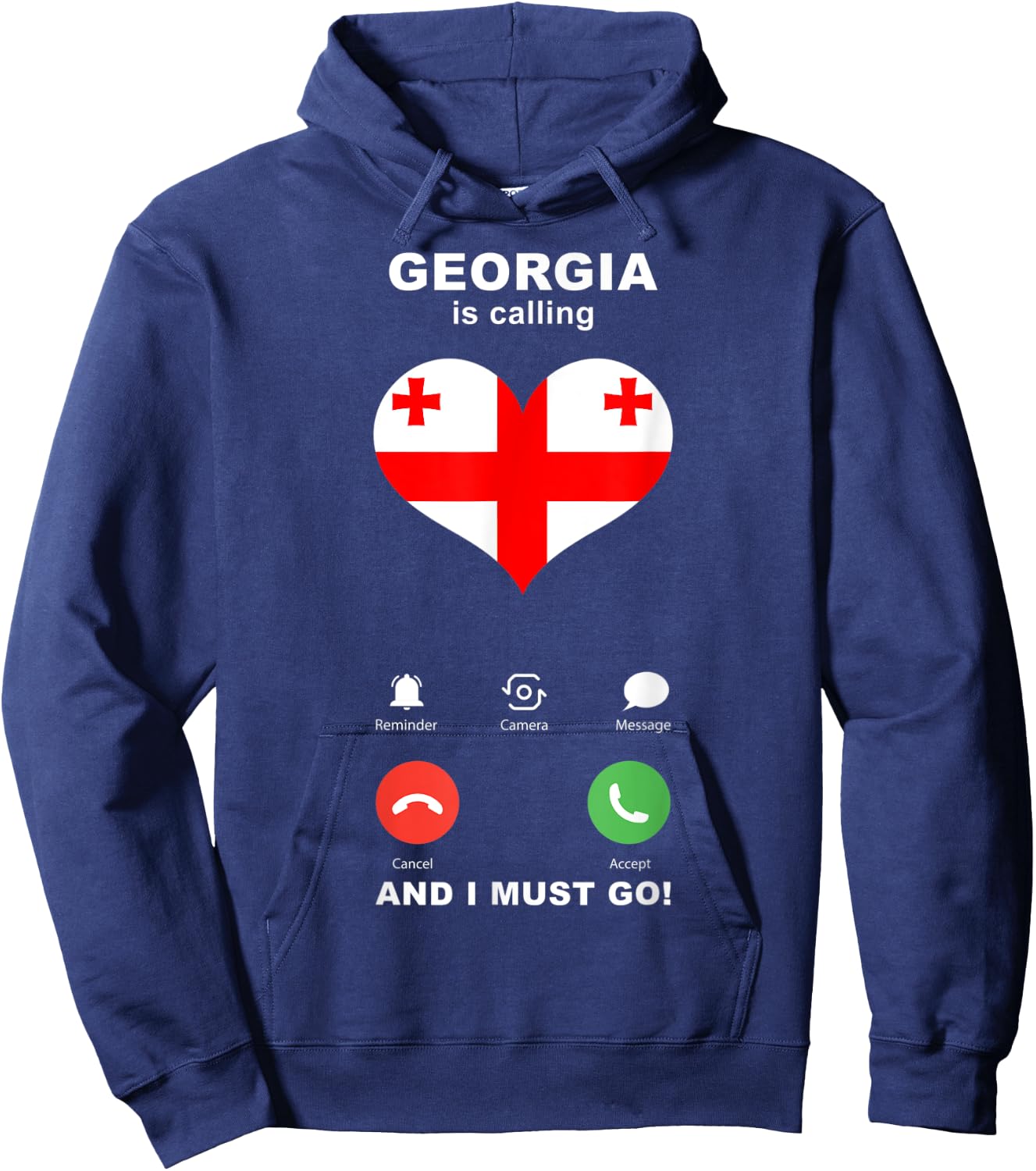Georgien-Flagge, Souvenir, Georgien ruft Hoodie - Hoodie | Navy