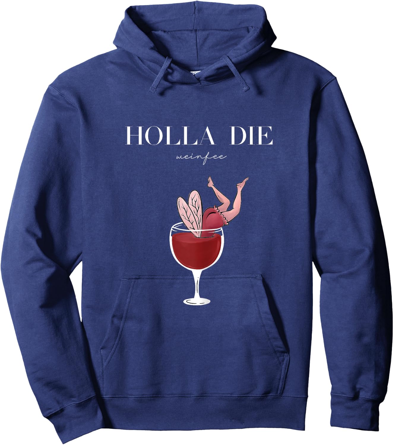 Women's Wine Vino White Wine Red Wine Gift - Holla the Wine Fairy , black, s Hoodie - Hoodie | Navy
