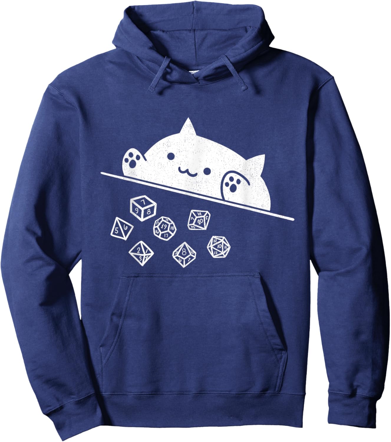 Niedliche Katze Gamer RPG Spiel Regenbogen Würfel Nerdy Männer Frauen Kinder Hoodie - Hoodie | Navy