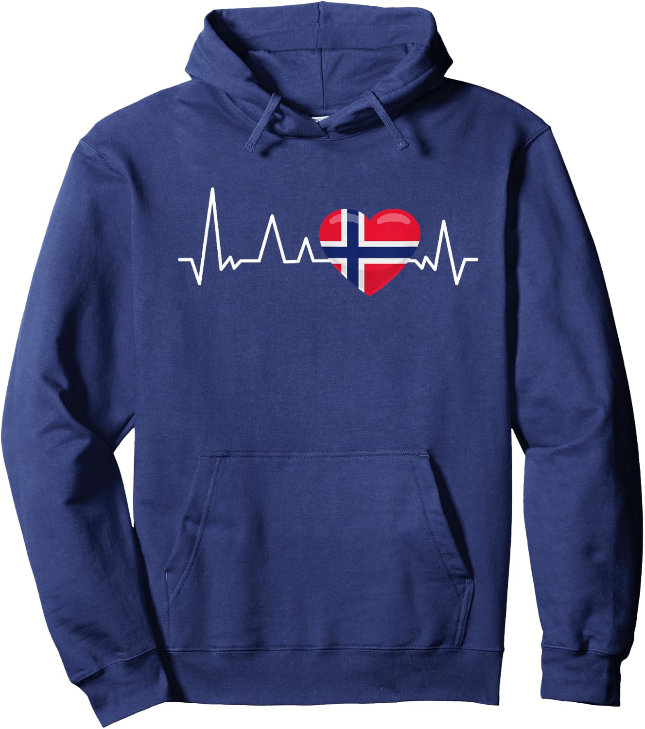 Norwegen Flagge Herzschlag Skandinavien Urlaub Hoodie - Hoodie | Navy