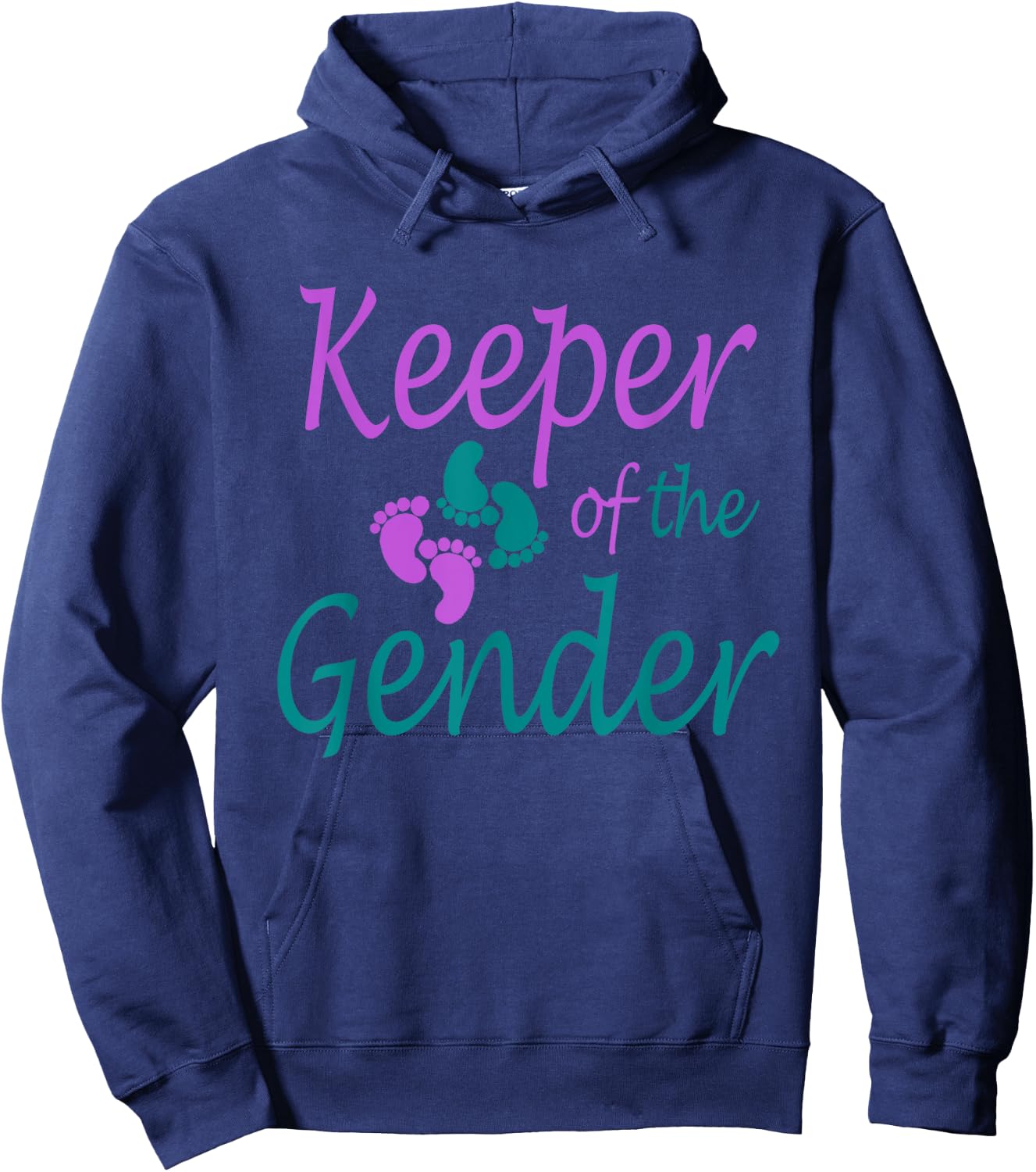 Purple and teal gender reveal for the keeper of the gender Hoodie - Hoodie | Navy