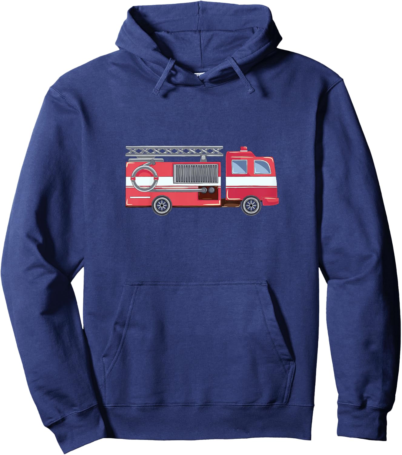 Feuerwehr Kinder Mit Rotem Feuerwehrauto Hoodie - Hoodie | Navy