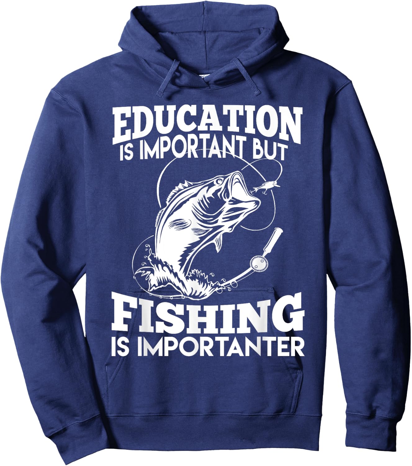 Education Is Important But Fishing Is Importanter Hoodie - Hoodie | Navy