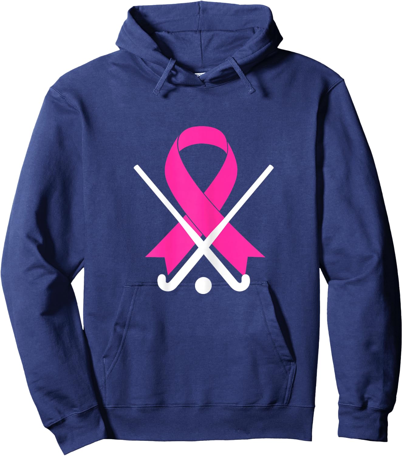 Field Hockey for Girls Breast Cancer Awareness Pink Ribbon Hoodie - Hoodie | Navy