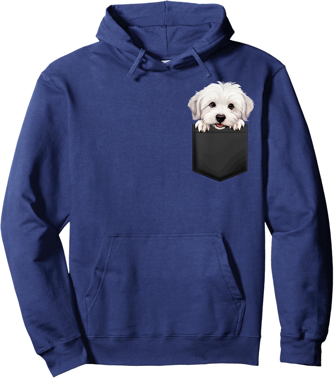 Tulear Cotton Puppy in Pocket Adorable Animal Lover , Black, S Hoodie - Hoodie | Navy