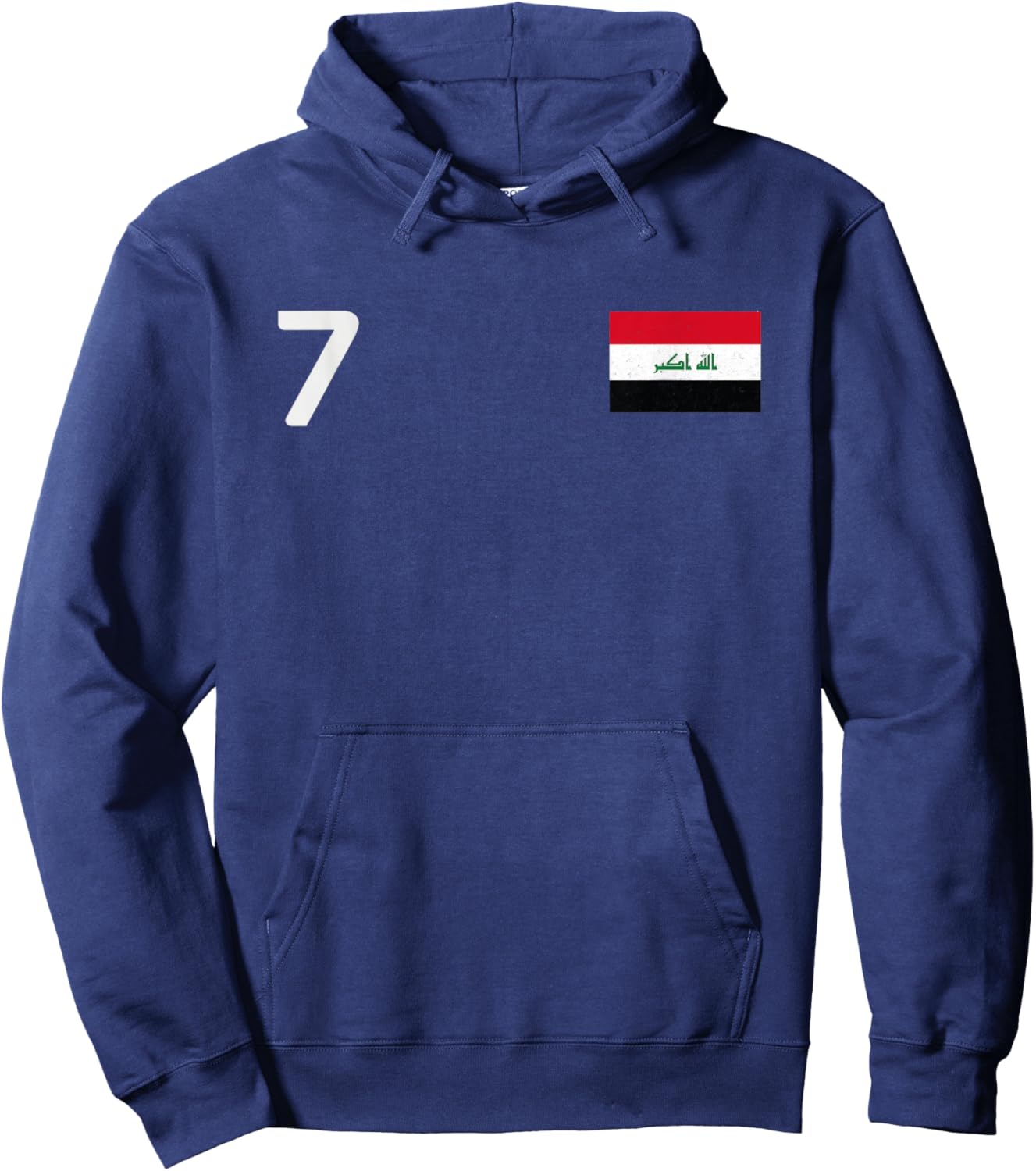 Iraq Number 7 National Flag Country Pride Heritage Hoodie - Hoodie | Navy
