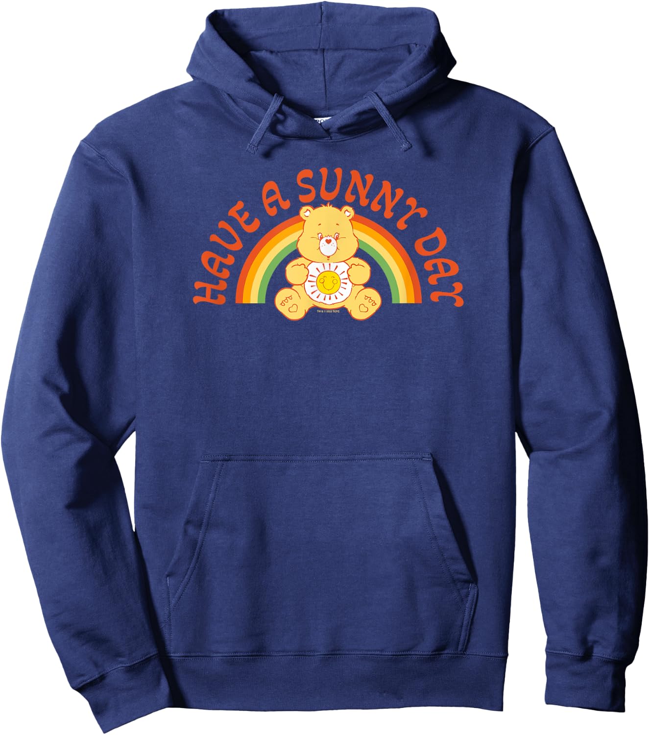 Care Bears Funshine Bear Have A Sunny Day Retro Rainbow , Black, S Hoodie - Hoodie | Navy