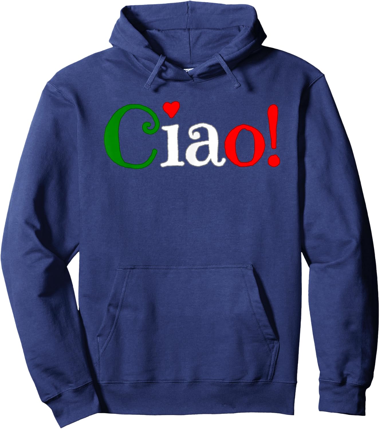 Ciao! Greeting in Italian Flag Colors - Cute Hoodie - Hoodie | Navy