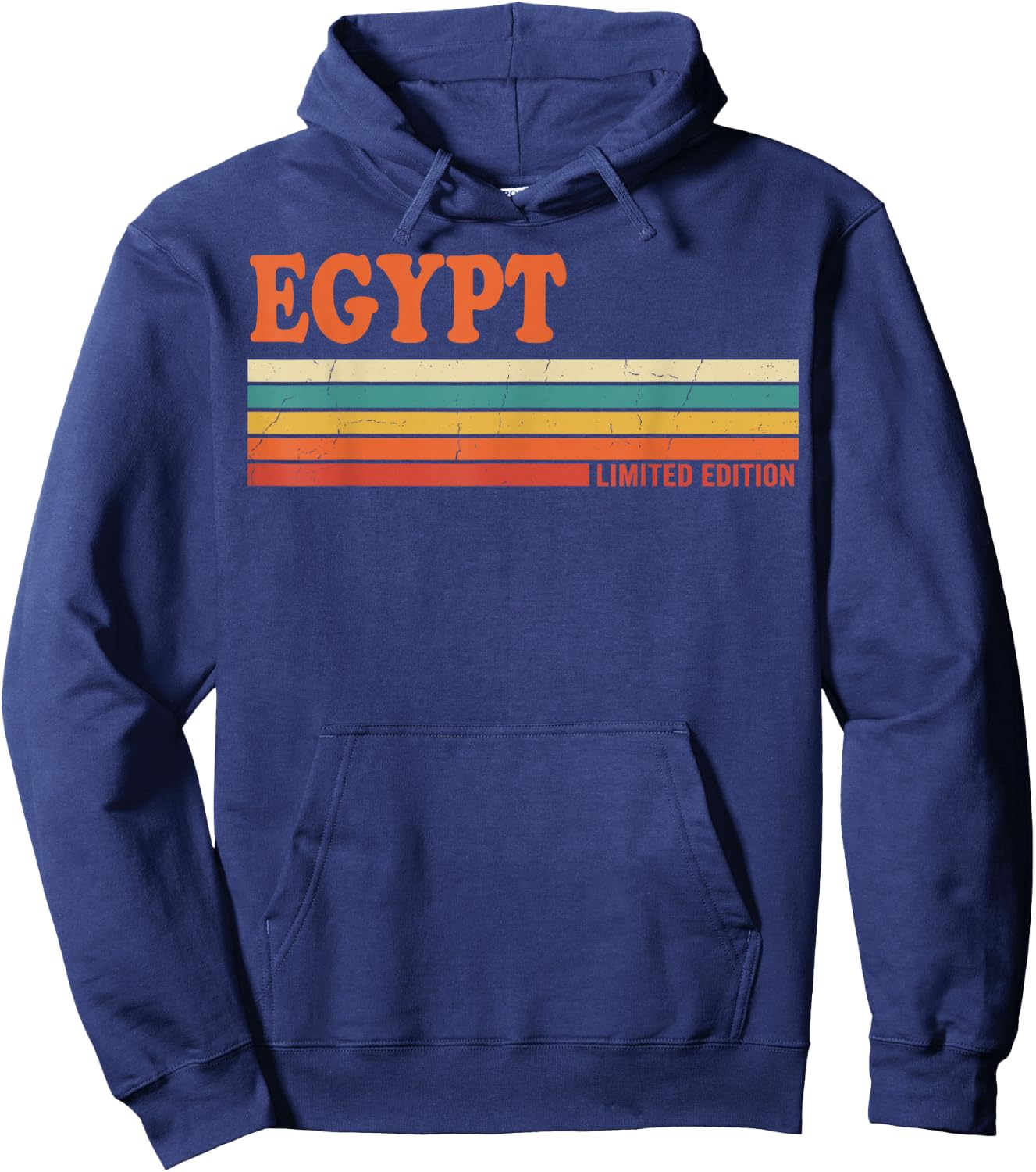 Egypt Retro Personalized First Name Vintage Stripes Hoodie - Hoodie | Navy