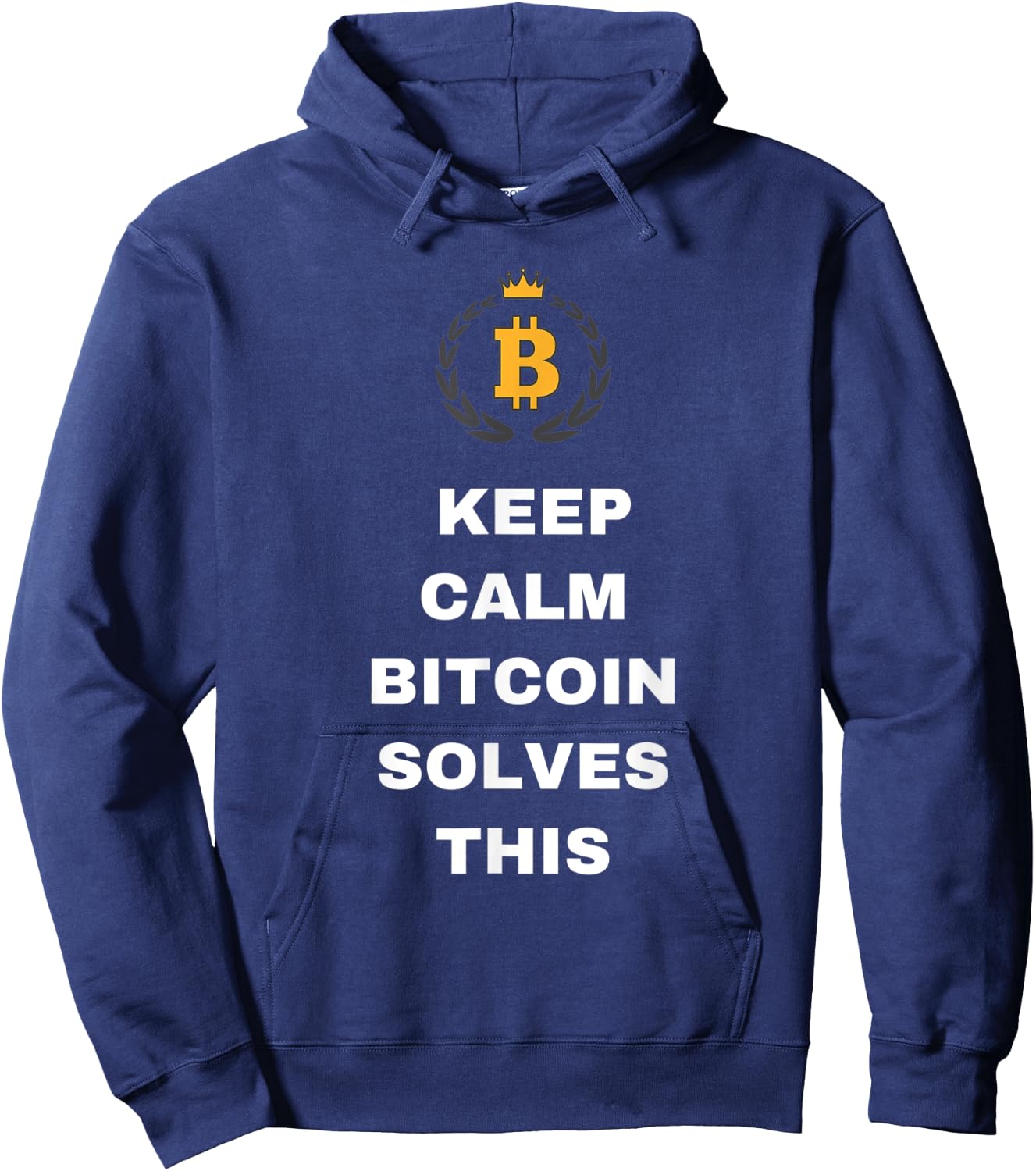 Funny Crypto Apparel Gift Men Women - Bitcoin Solves This Hoodie - Hoodie | Navy