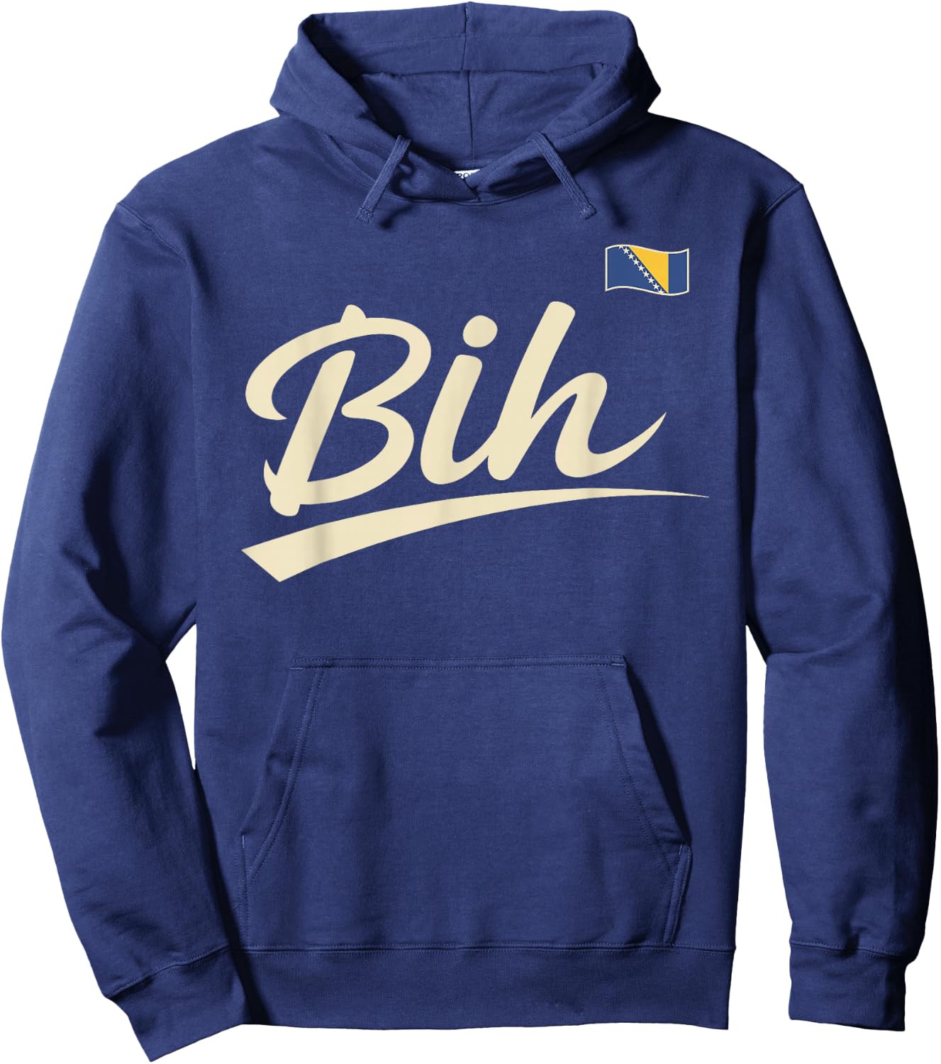 Bosnia and Herzegovina Vintage Script Fan Hoodie - Hoodie | Navy