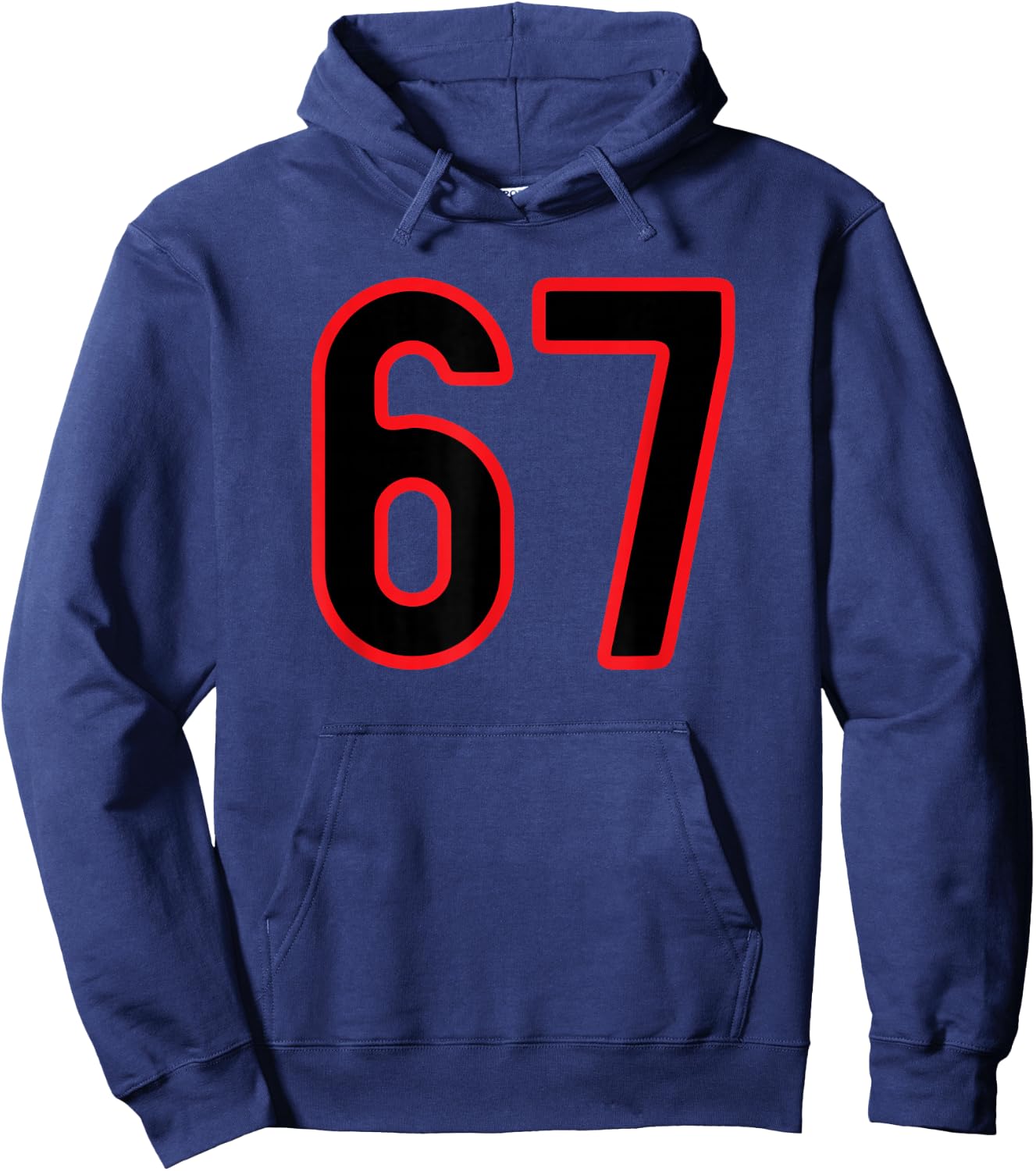 Red Black Number 67 Hoodie - Hoodie | Navy