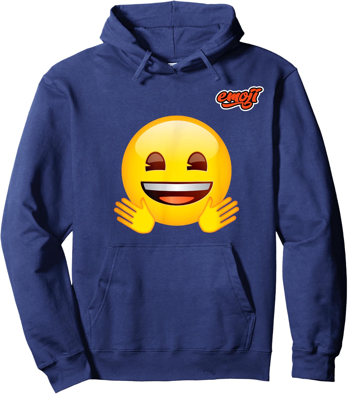 excité visage heureux Brillant Hoodie - Hoodie | Navy