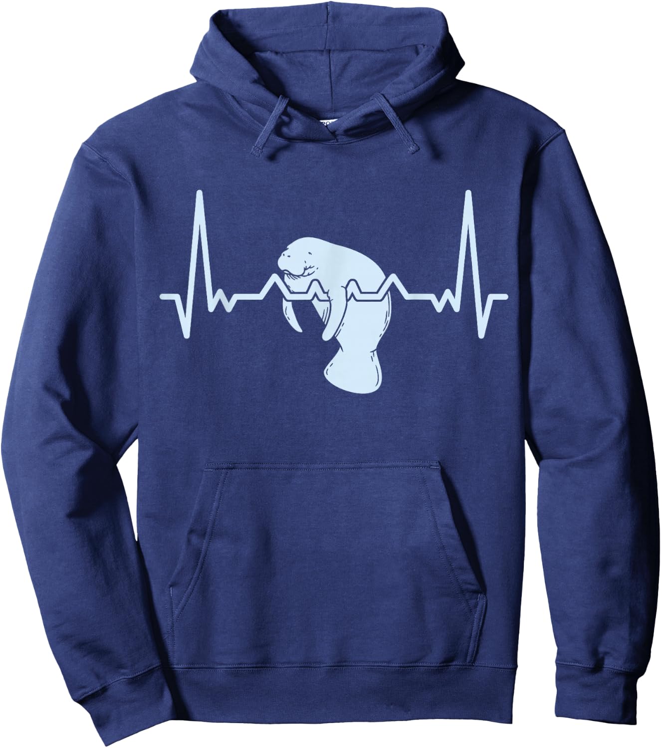 Manatee I Heartbeat I Love Manatees I Manatee Hoodie - Hoodie | Navy