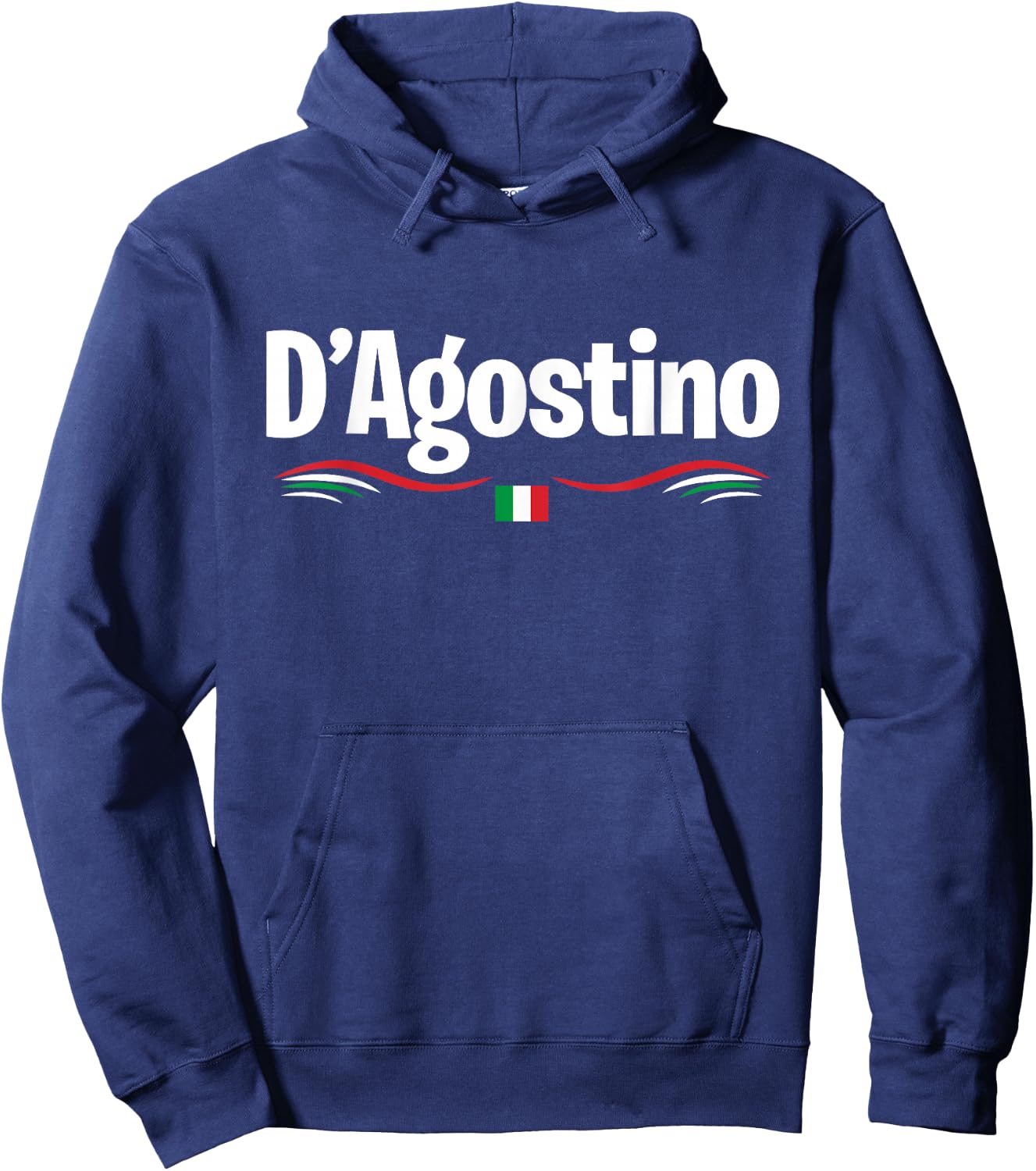 Italy Flag Birthname Italian D'Agostino , black Hoodie - Hoodie | Navy