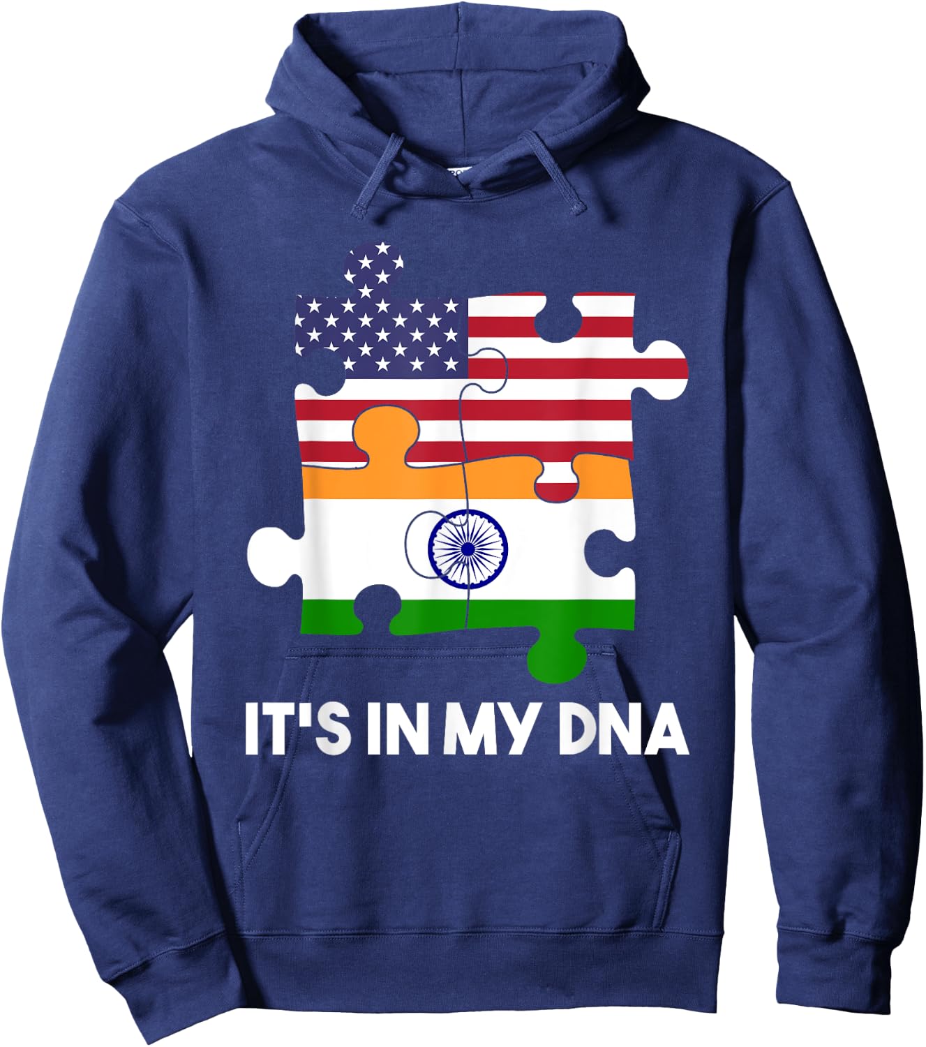 India Proud Flag Day Hindi Sikh America American Fingerprint Hoodie - Hoodie | Navy