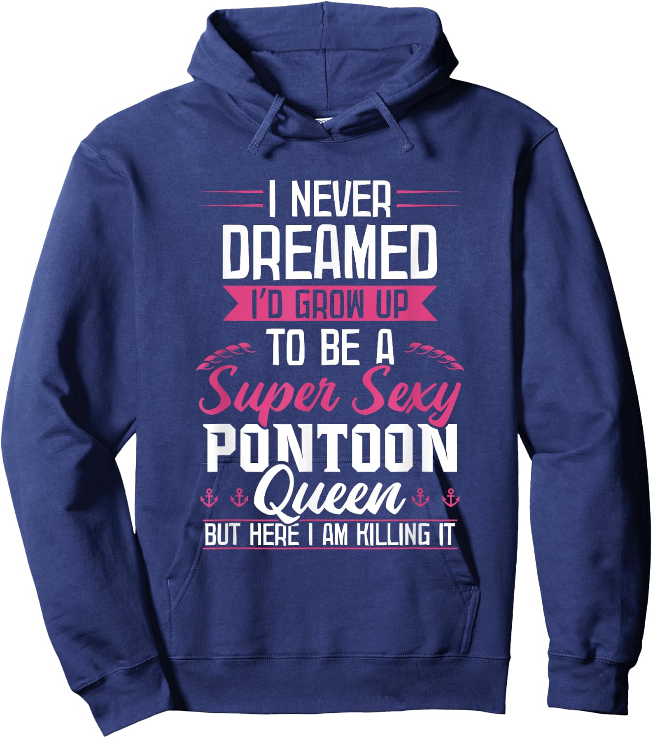Vintage Pontoon Captain Shirt Women Funny Gift Boat Owner Hoodie - Hoodie | Navy