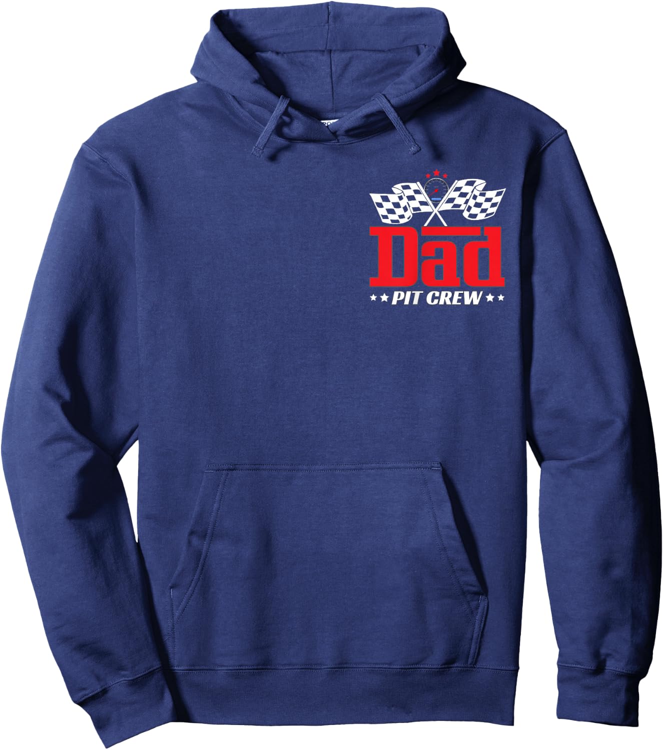 Dad Pit Crew Race Car Speed Checkered Racer Father's Day Hoodie - Hoodie | Navy