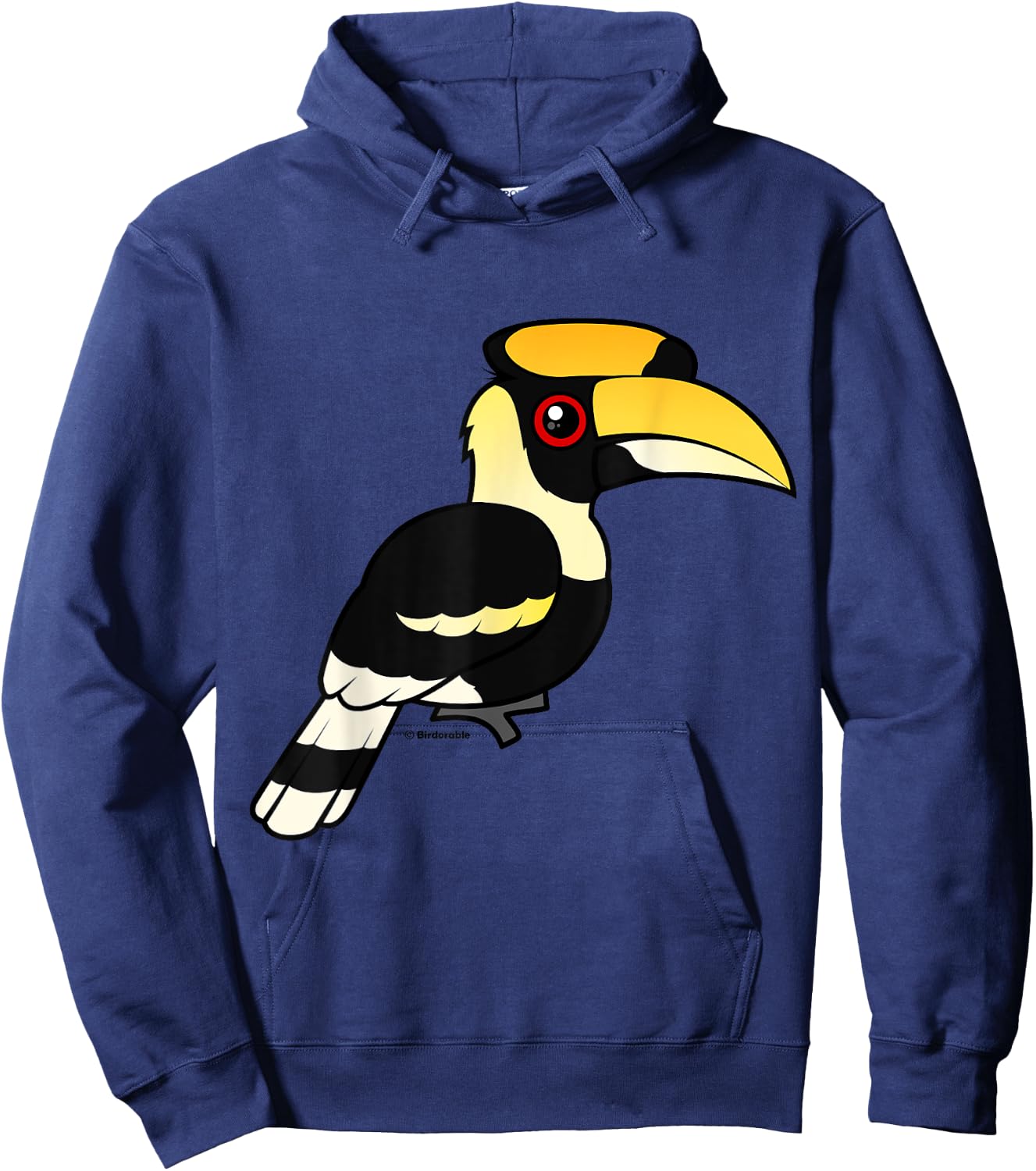 Great Hornbill Cute Cartoon Birdorable Bird Hoodie - Hoodie | Navy