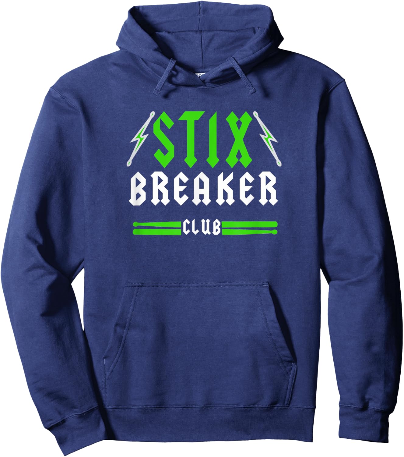 Pound Fitness with Drumsticks Graphic 'Stix Breaker Club' Hoodie - Hoodie | Navy