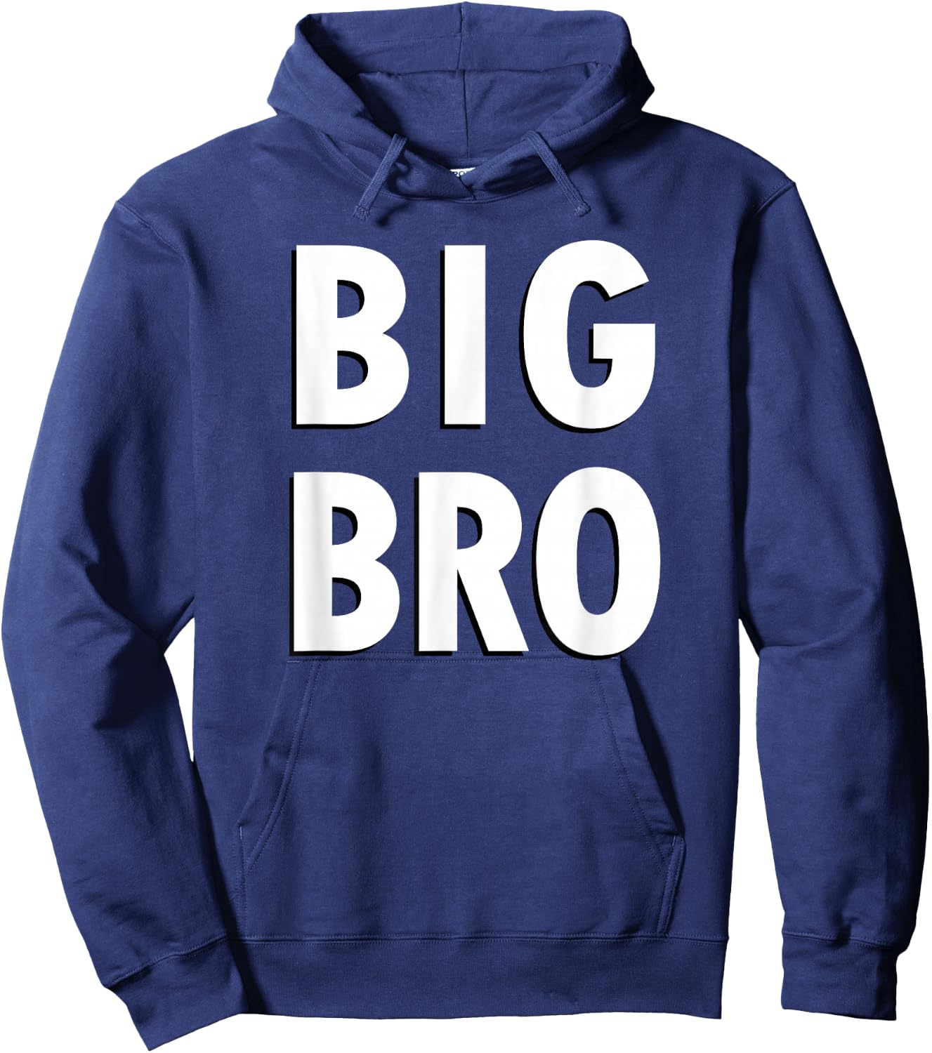 Big Bro Simple Black and White Text Big Brother , black Hoodie - Hoodie | Navy