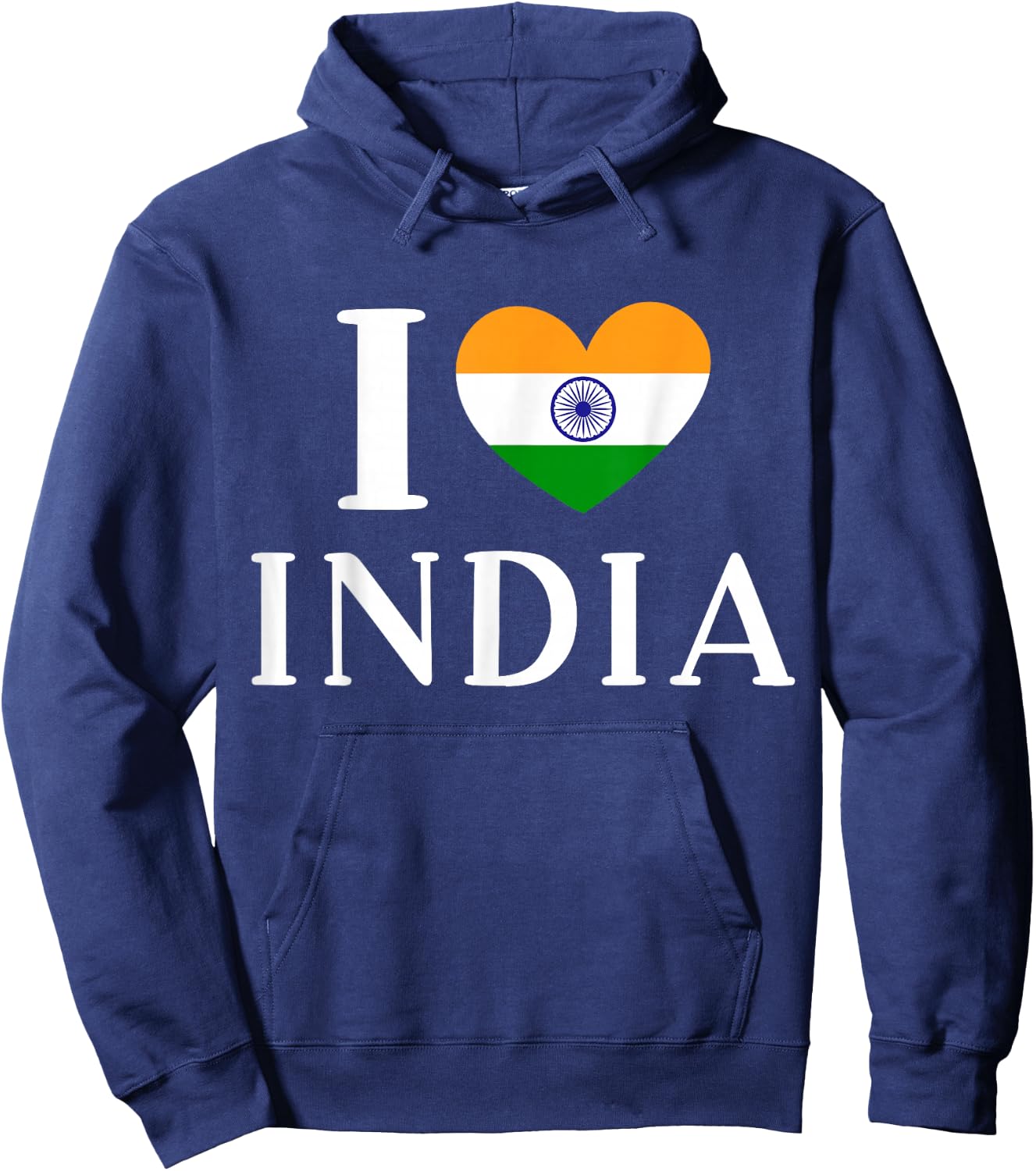 I Love India Flag Heart , Black, S Hoodie - Hoodie | Navy