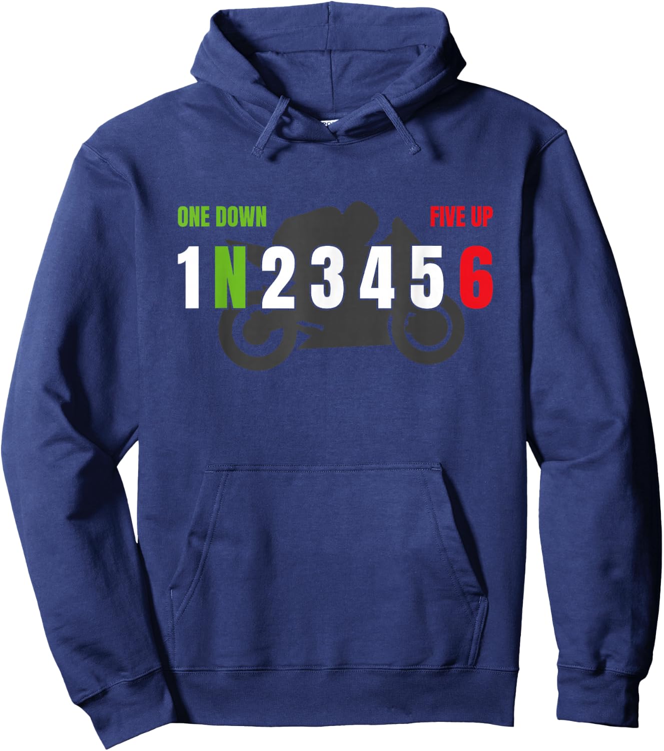 Motorrad Gangschaltung One Down Five Up Biker Racing Hoodie - Hoodie | Navy
