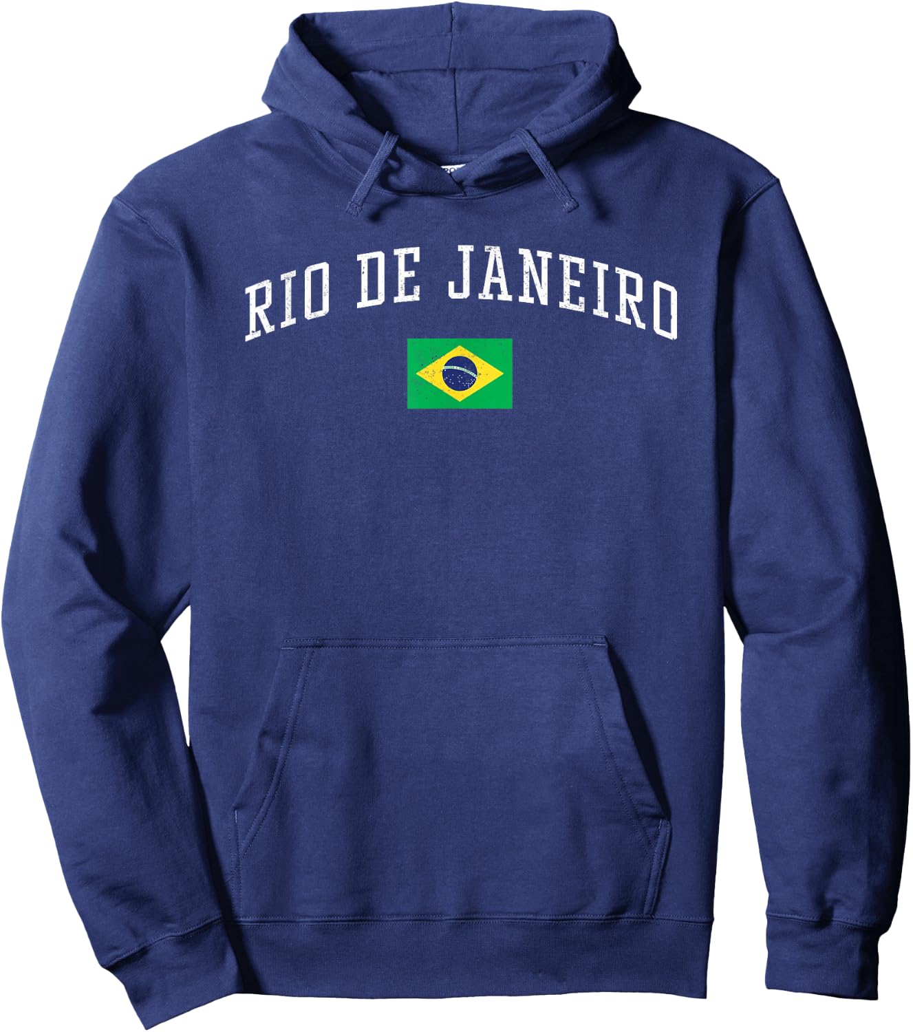 Vintage Rio de Janeiro Brasil Country Flag Souvenir Vacation Hoodie - Hoodie | Navy