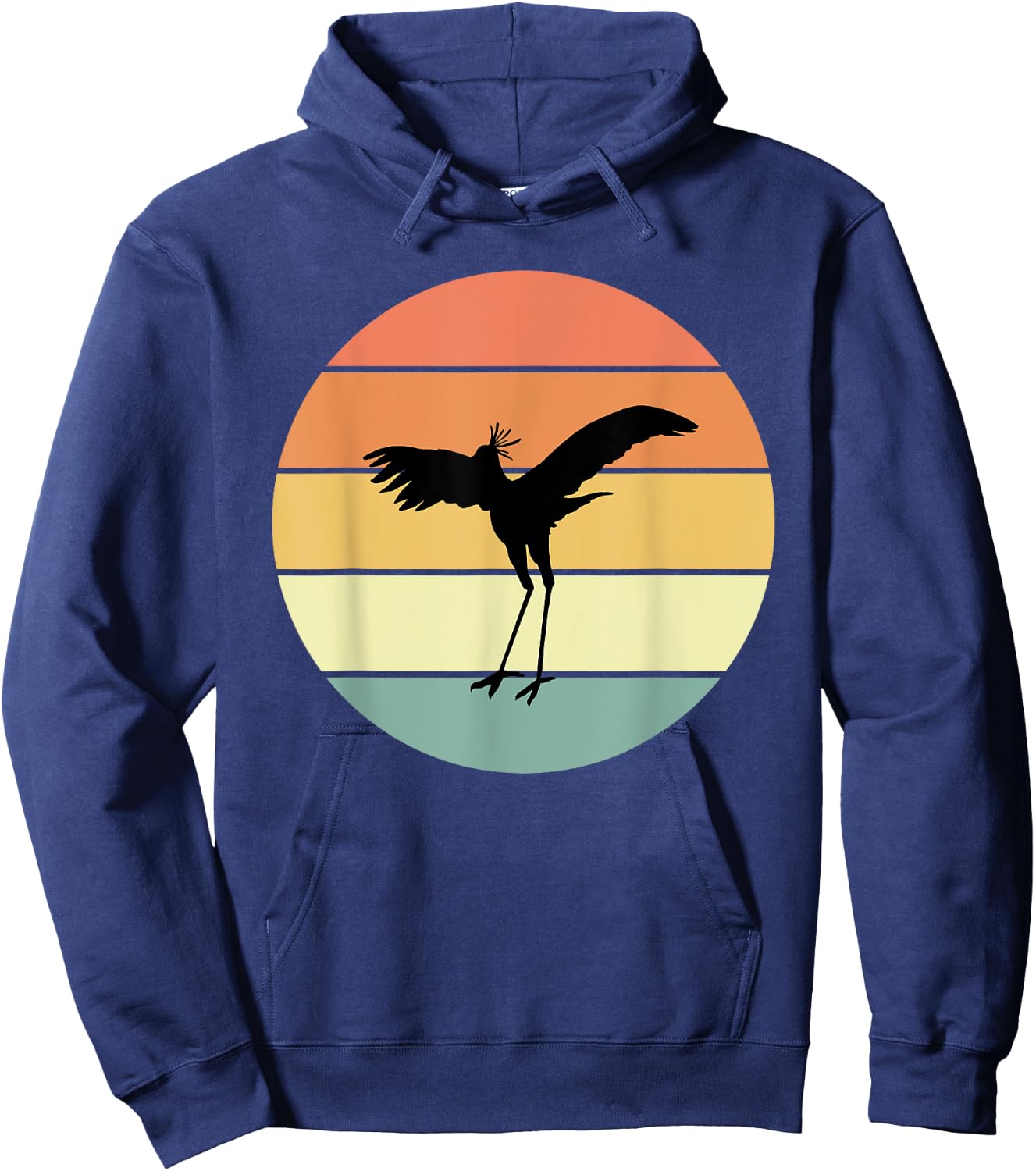 Retro Secretary Bird Apparel Birds Love Birding Hoodie - Hoodie | Navy