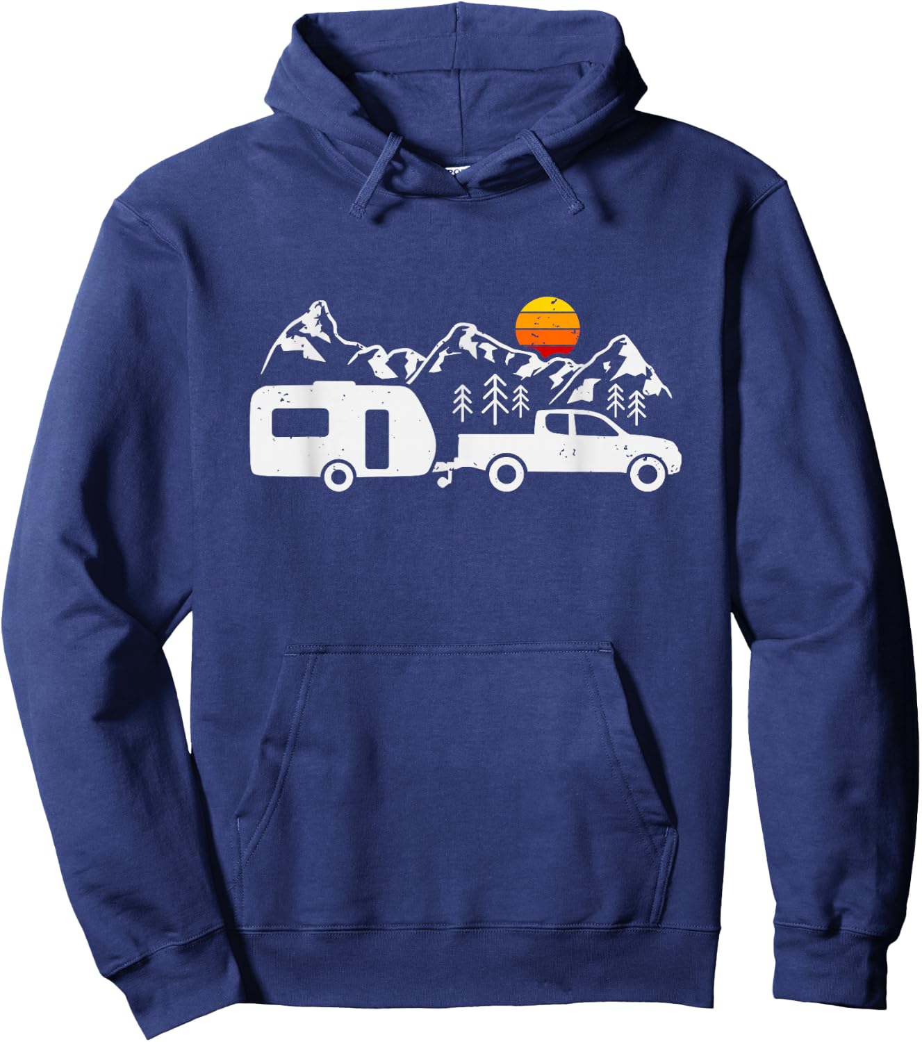 Campervan Camper Caravan , Black, S Hoodie - Hoodie | Navy