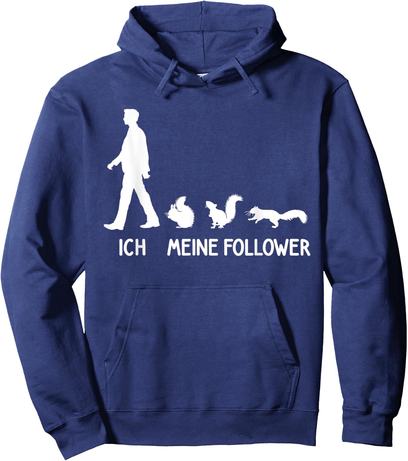 with German Text "Ich Meine Follower" Squirrel [German Language], black Hoodie - Hoodie | Navy