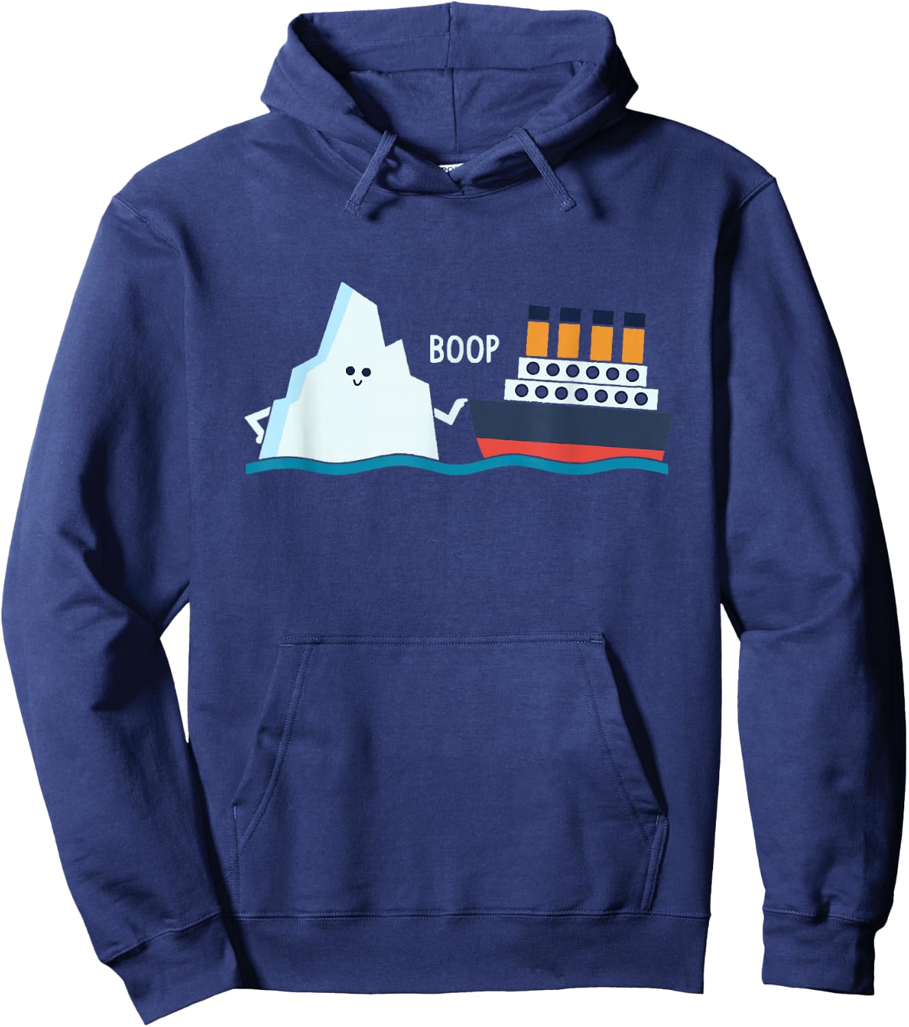 Titanic Funny Titanic and Iceberg Boop Parody for Boys and Girls Hoodie - Hoodie | Navy