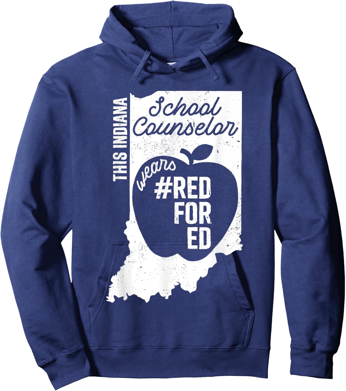 Red For Ed Indiana School Counselor IN State Rally RedforEd Hoodie - Hoodie | Navy