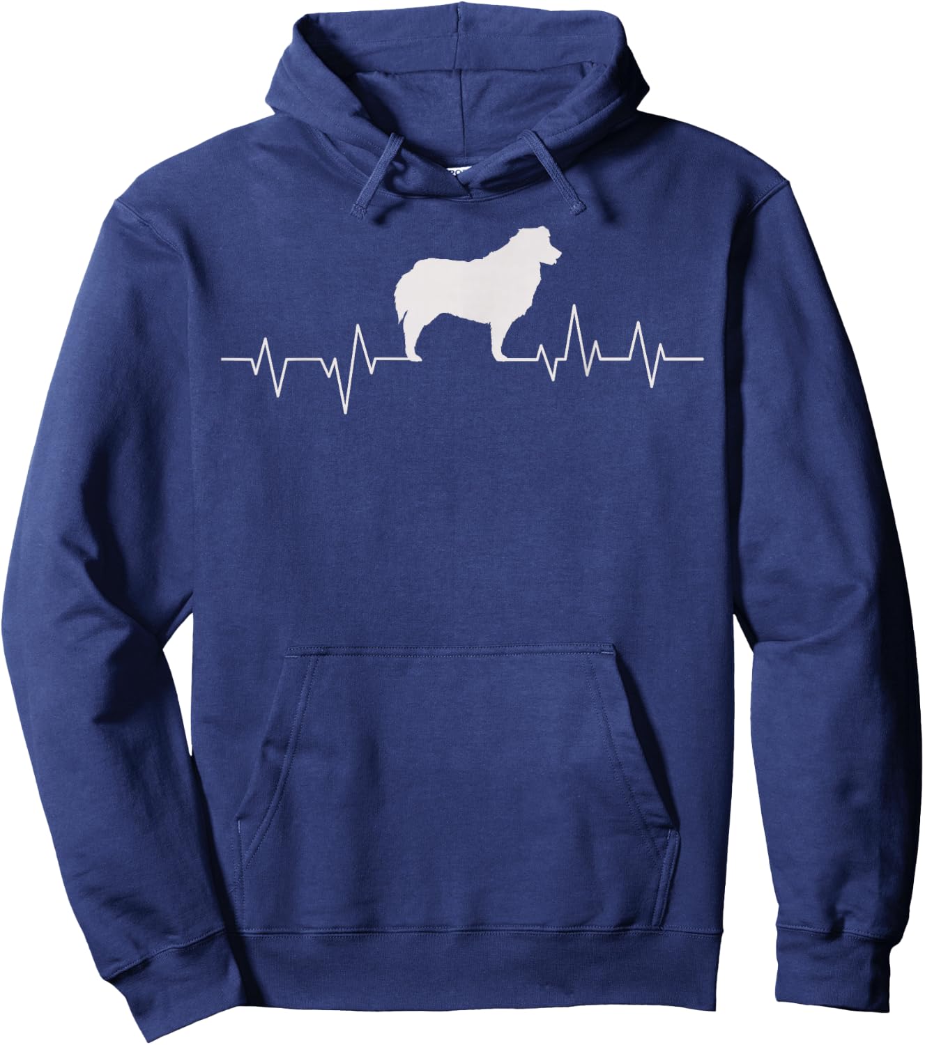 Australian Shepherd Heartbeat Aussie Herding Dog Breed Hoodie - Hoodie | Navy