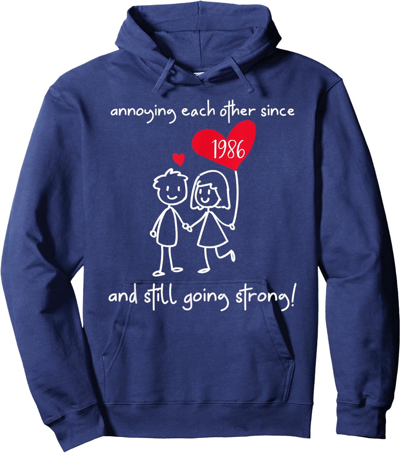 Annoying Each Other Since 1986 Couples Wedding Anniversary Hoodie - Hoodie | Navy