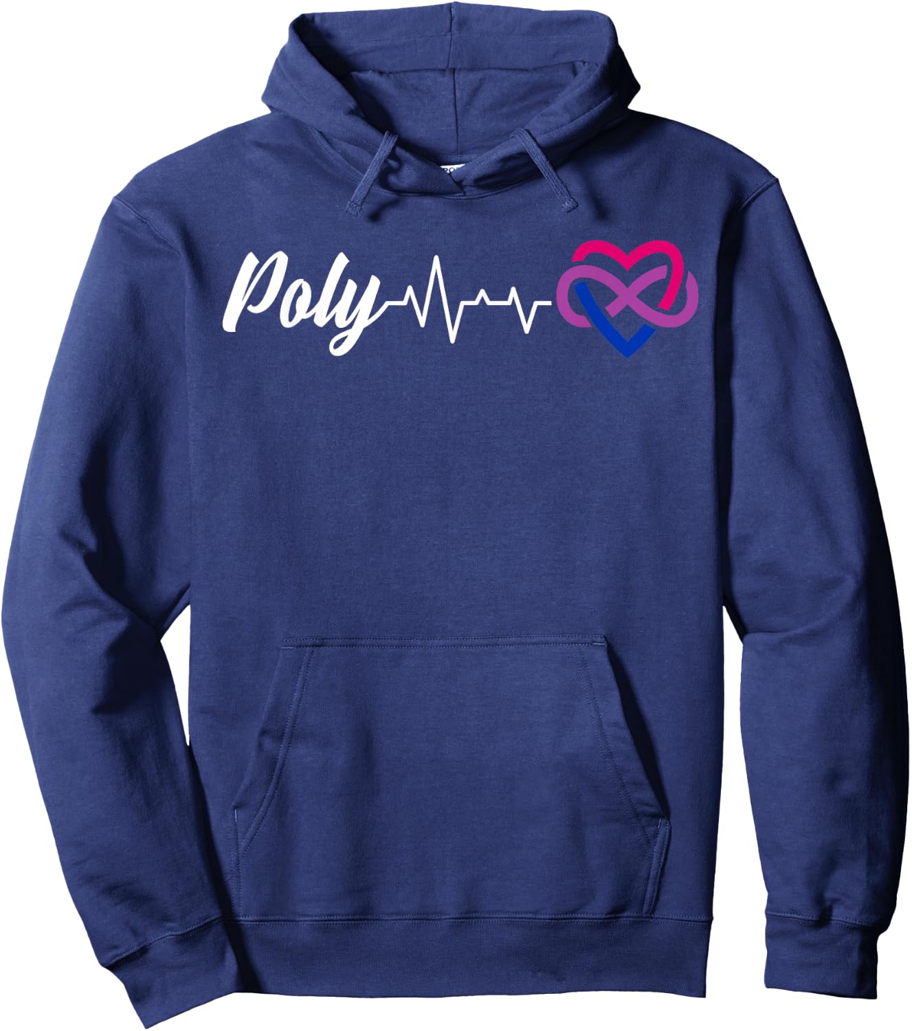 Poly Heartbeat Infinity Love in Bisexual Colors Hoodie - Hoodie | Navy