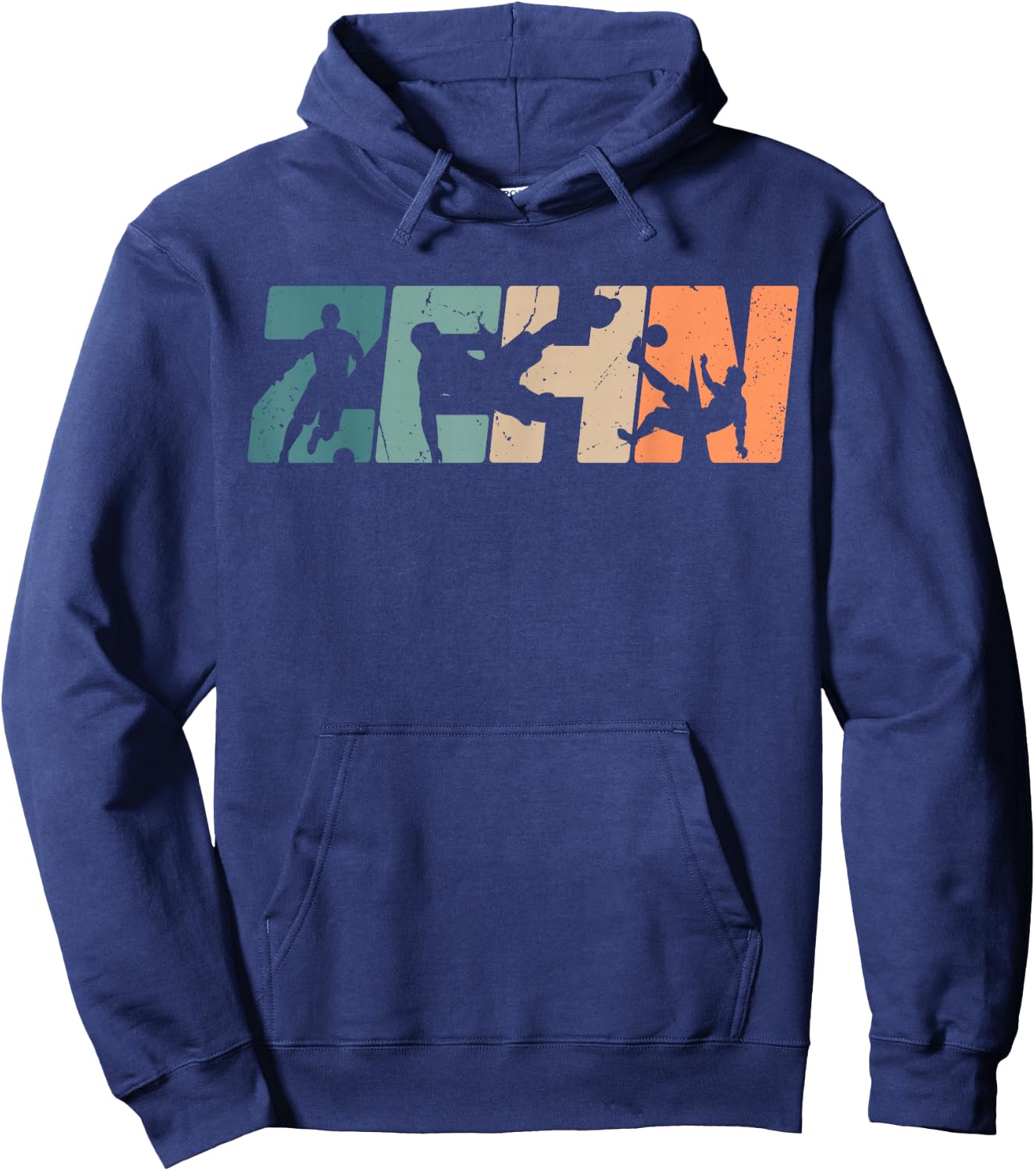 10. Geburtstag Retro Fussball Fan Spieler 10 Jahre Junge Hoodie - Hoodie | Navy