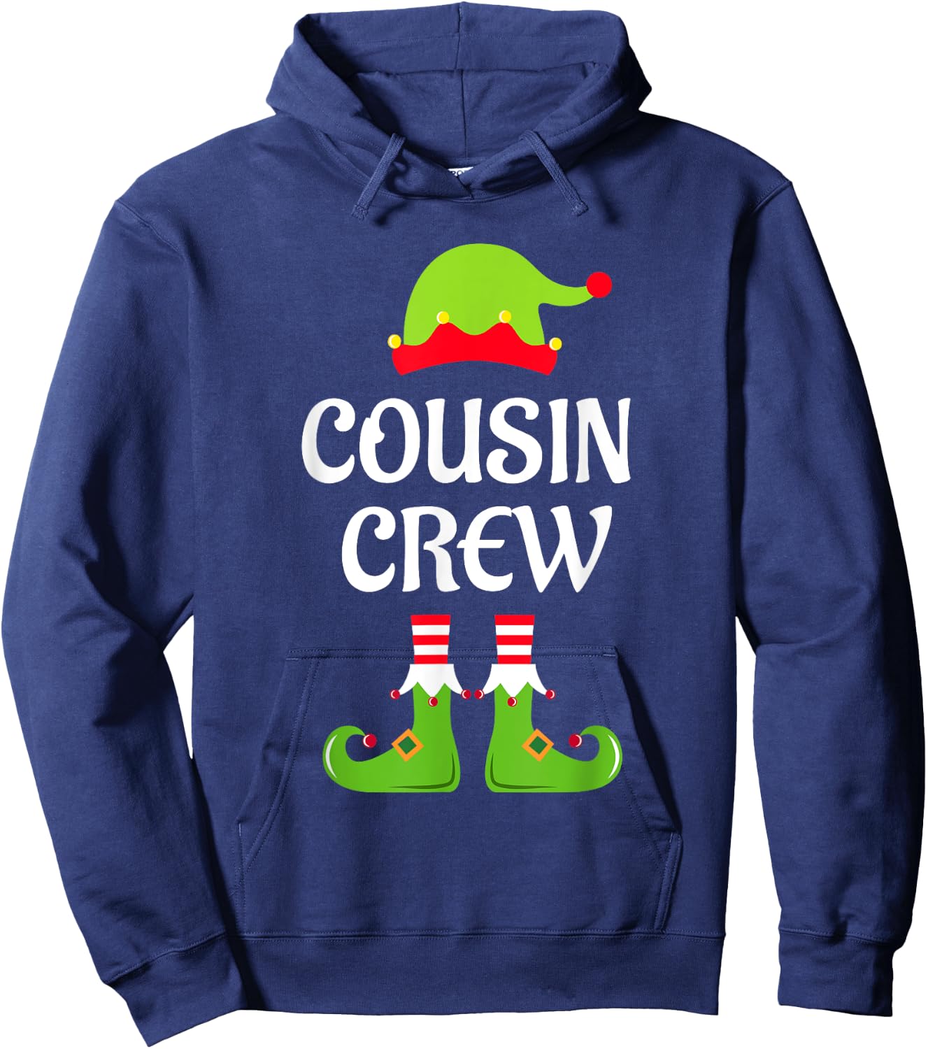 Cousin Crew Elf Christmas Funny Xmas Family Matching Pajamas Hoodie - Hoodie | Navy