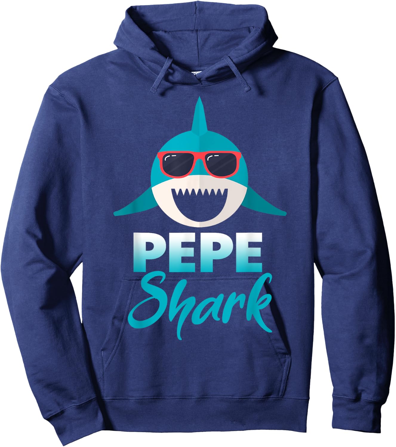 Pepe Shark Wearing Cool Sunglasses Grandpa Hoodie - Hoodie | Navy