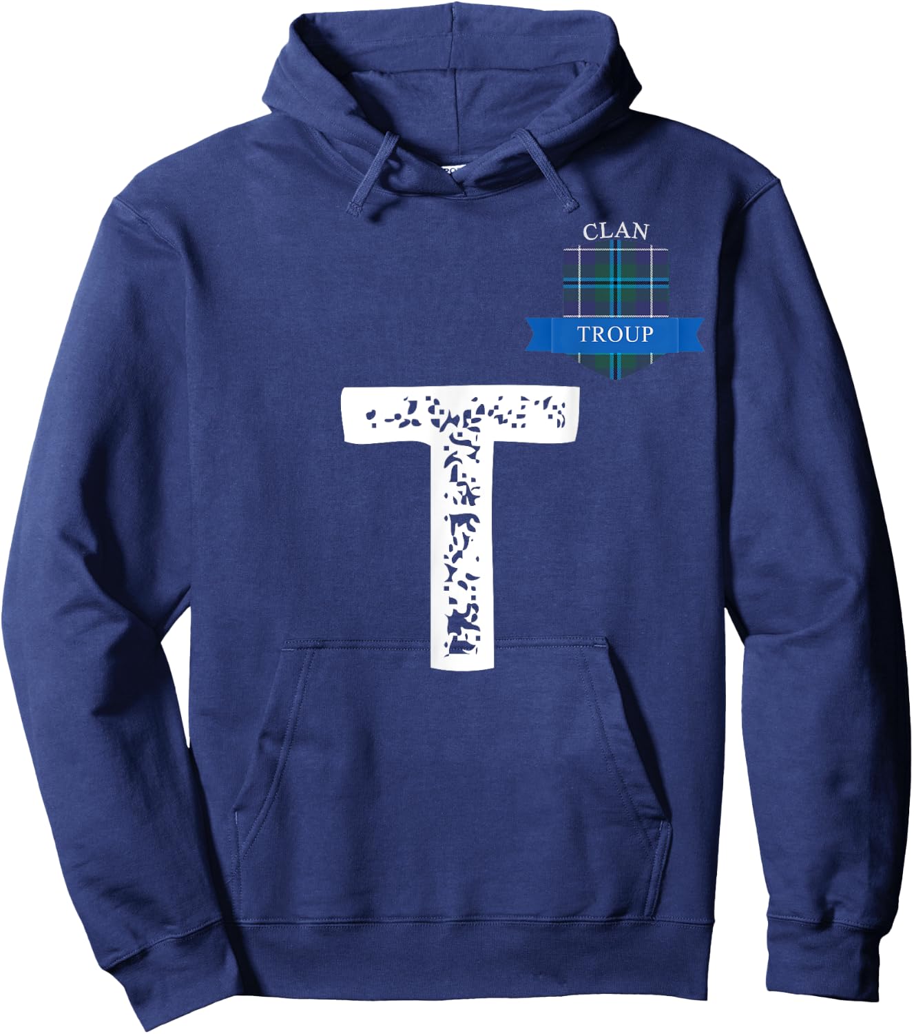 Clan Troup Letter T Family Matching Hoodie - Hoodie | Navy