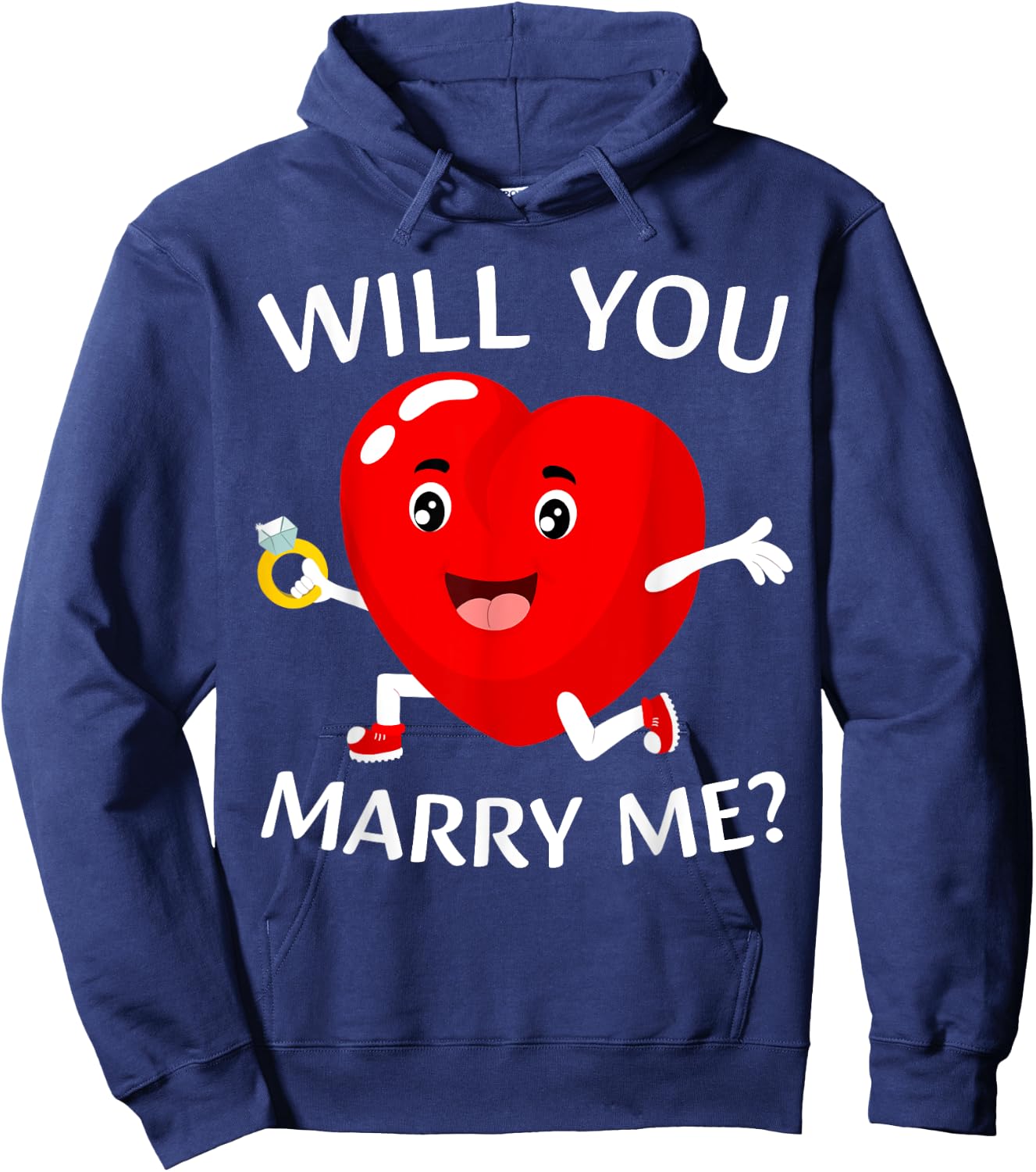 Will You Marry Me? Love Heart Marriage Proposal Wedding Art Hoodie - Hoodie | Navy
