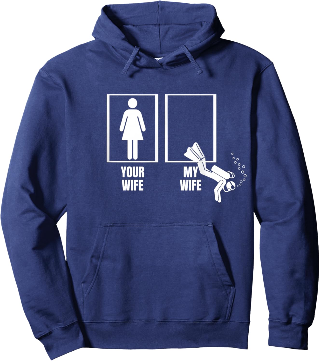 Scuba Diving Your Wife My Wife Proud Husband Scuba Diver Hoodie - Hoodie | Navy