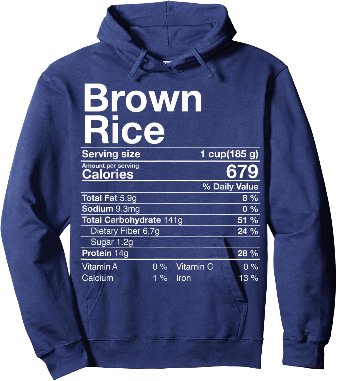 Brown Rice Nutrition Facts Thanksgiving Gifts Christmas Hoodie - Hoodie | Navy