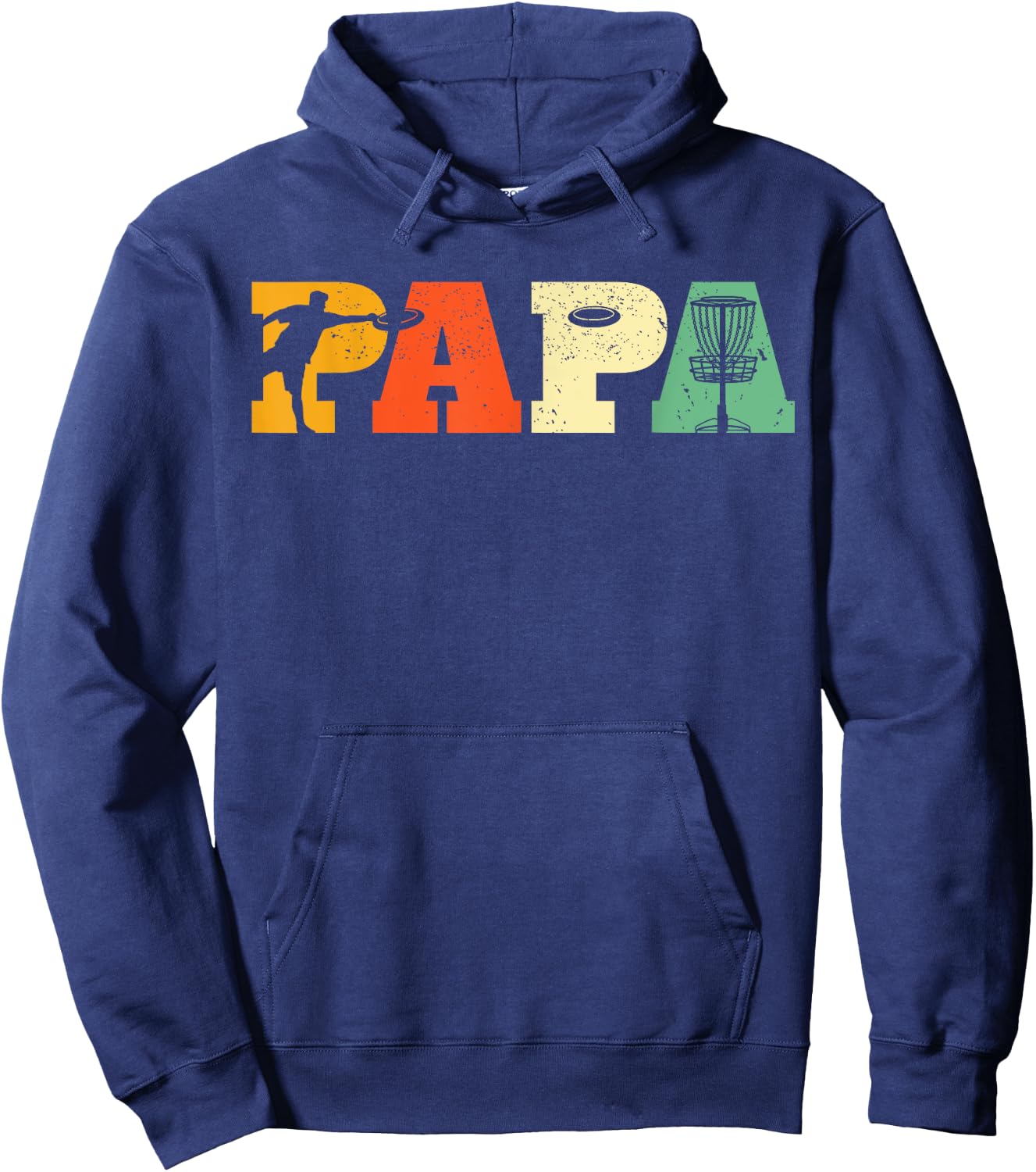Papa Disc Golf Lover Frisbee Golfing Dad Father Sports Gifts Hoodie - Hoodie | Navy